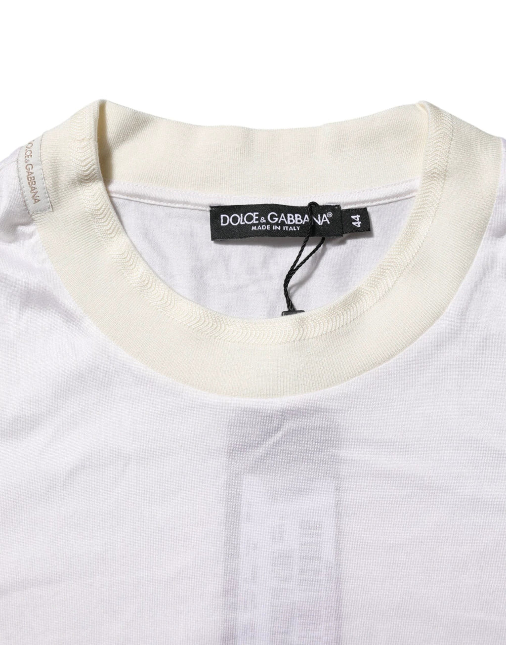 Dolce & Gabbana White Silk Crew Neck Long Sleeves T-shirt by Dolce & Gabbana