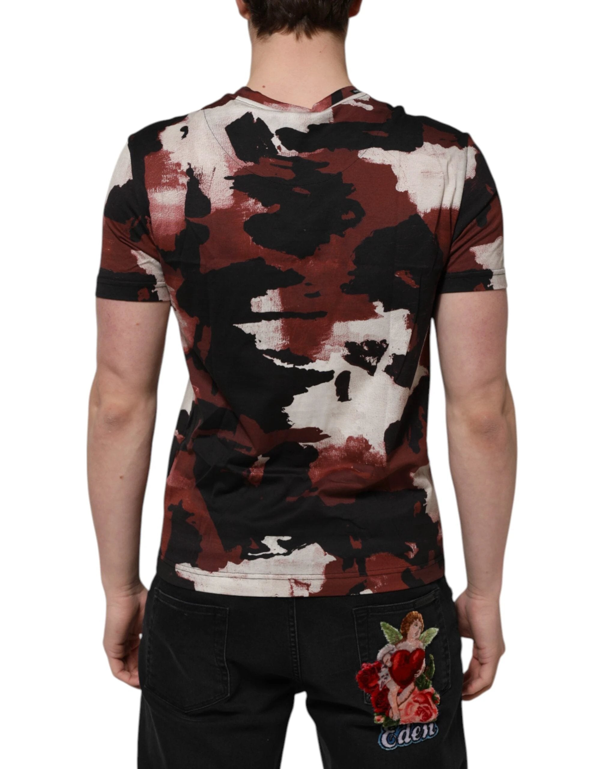 Dolce & Gabbana Multicolor Camouflage Men Crew Neck T-shirt by Dolce & Gabbana