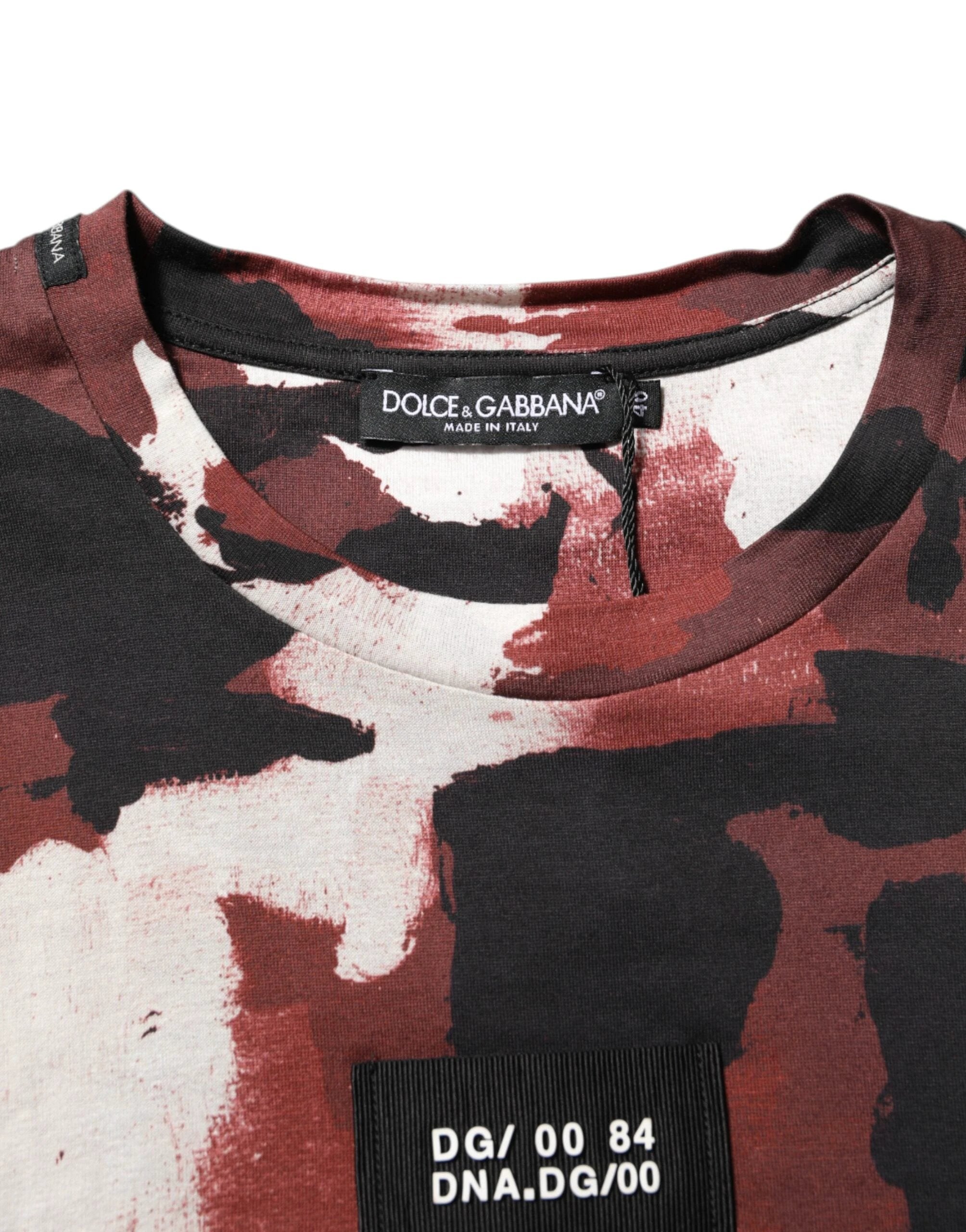 Dolce & Gabbana Multicolor Camouflage Men Crew Neck T-shirt by Dolce & Gabbana