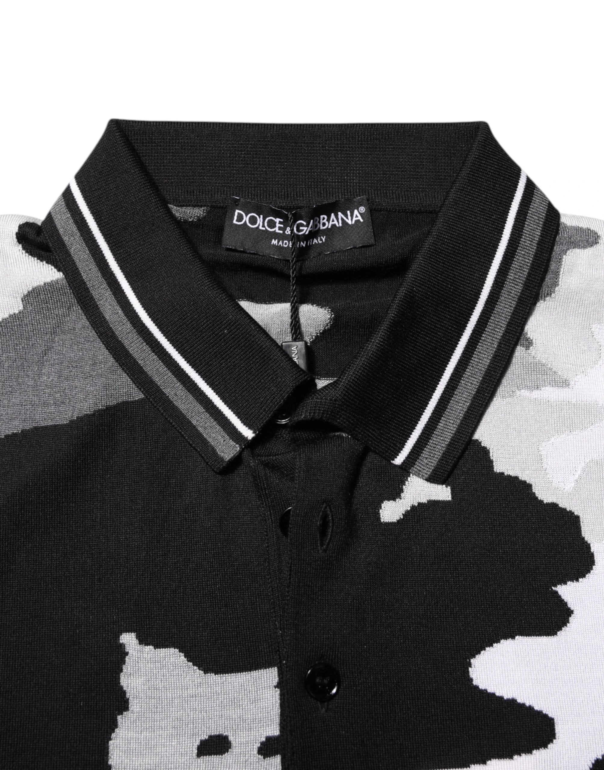 Dolce & Gabbana Multicolor Camouflage Collared Polo T-shirt by Dolce & Gabbana
