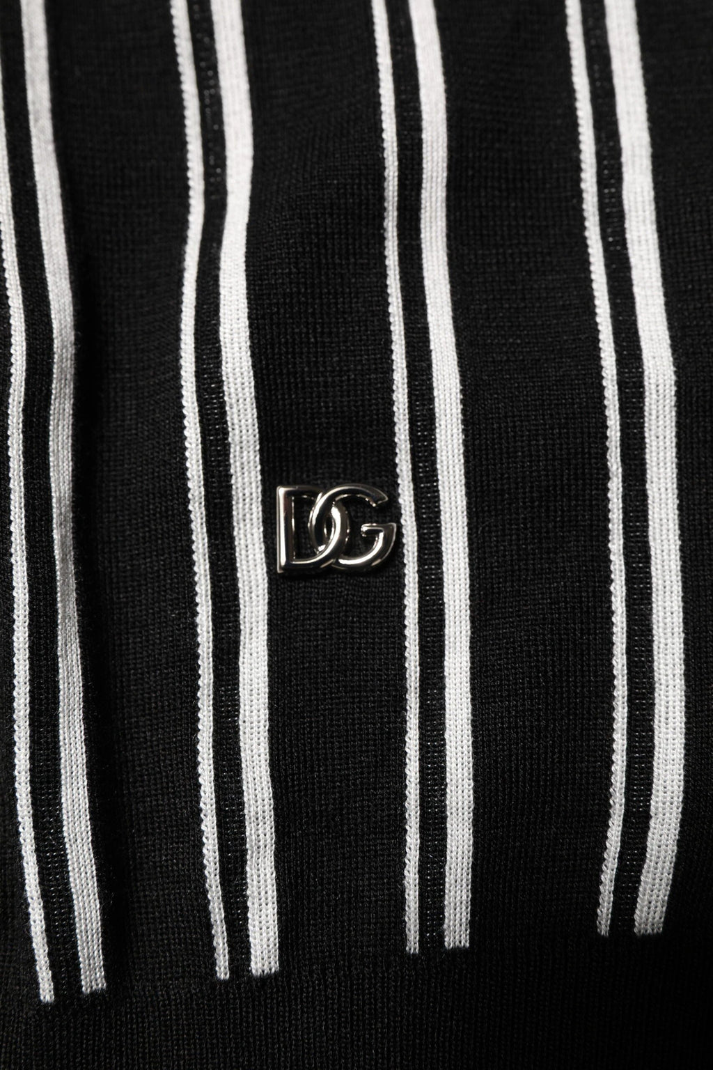 Dolce & Gabbana Black White Stripes Collared Polo T-shirt by Dolce & Gabbana