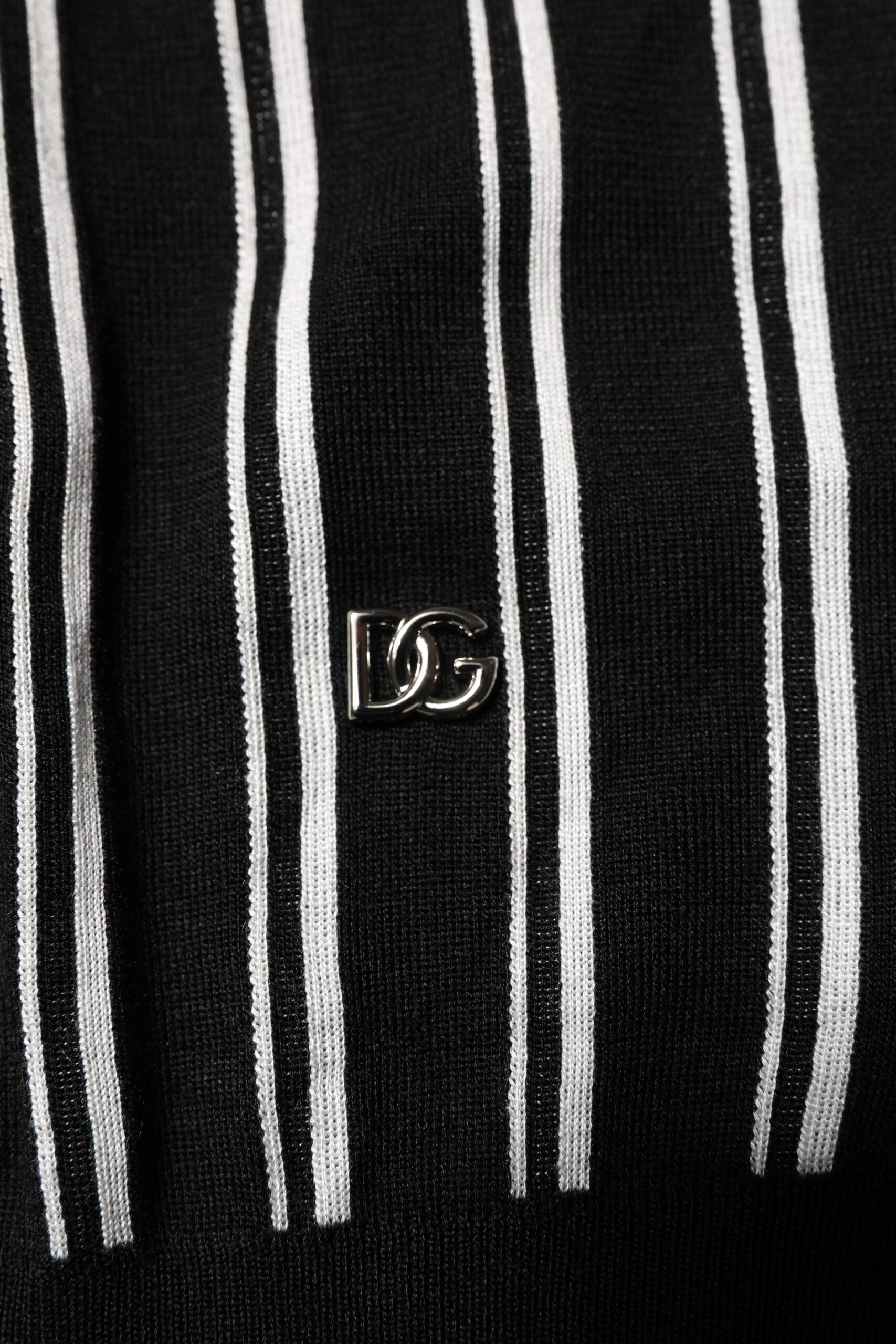 Dolce & Gabbana Black White Stripes Collared Polo T-shirt by Dolce & Gabbana
