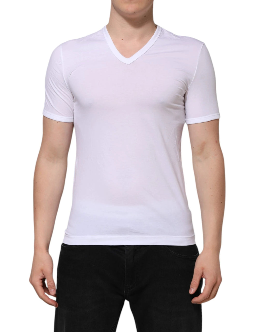 Dolce & Gabbana White Short Sleeves V-neck Underwear T-shirt by Dolce & Gabbana
