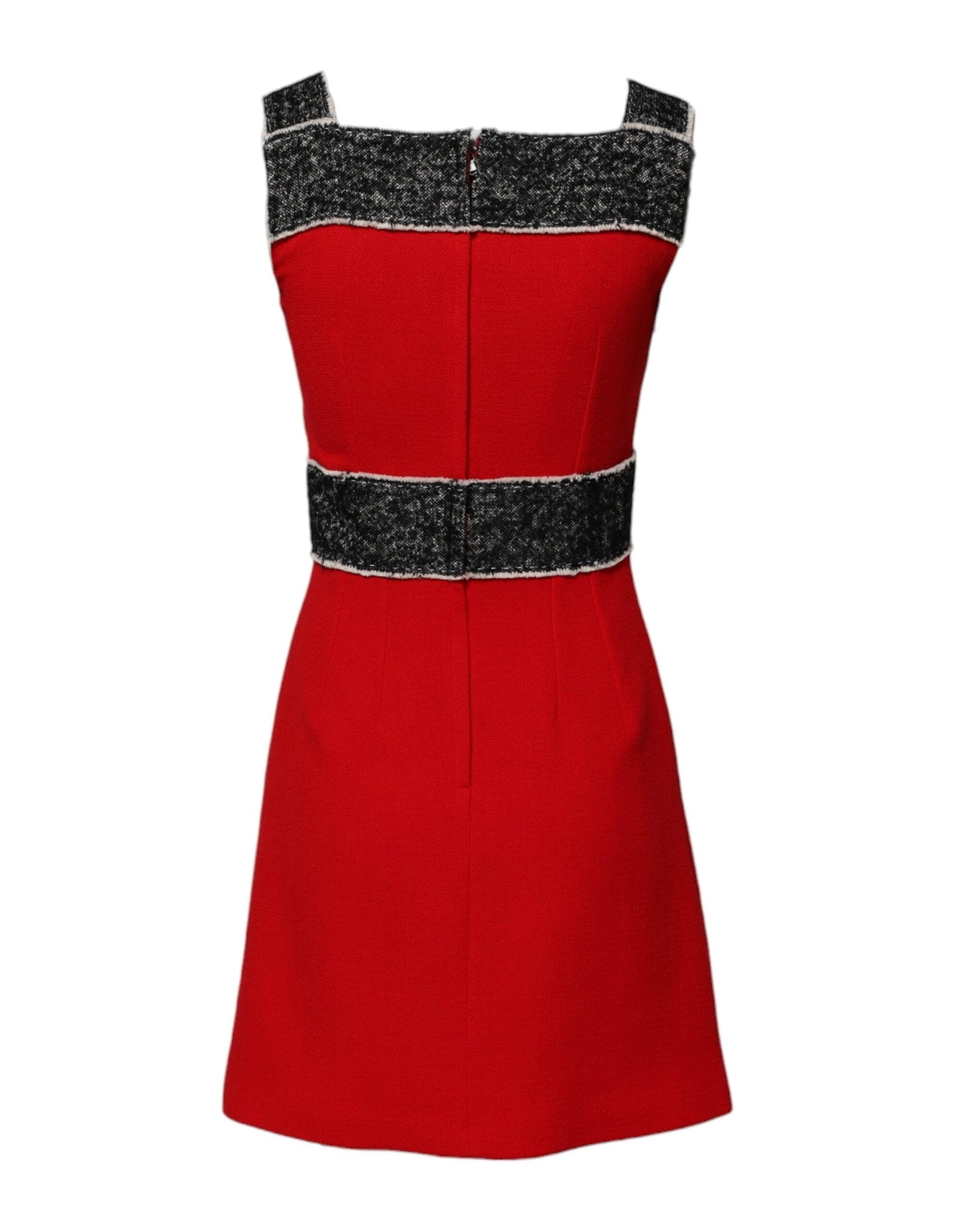 Dolce & Gabbana Red Wool Sleeveless A-line Flared Mini Dress by Dolce & Gabbana