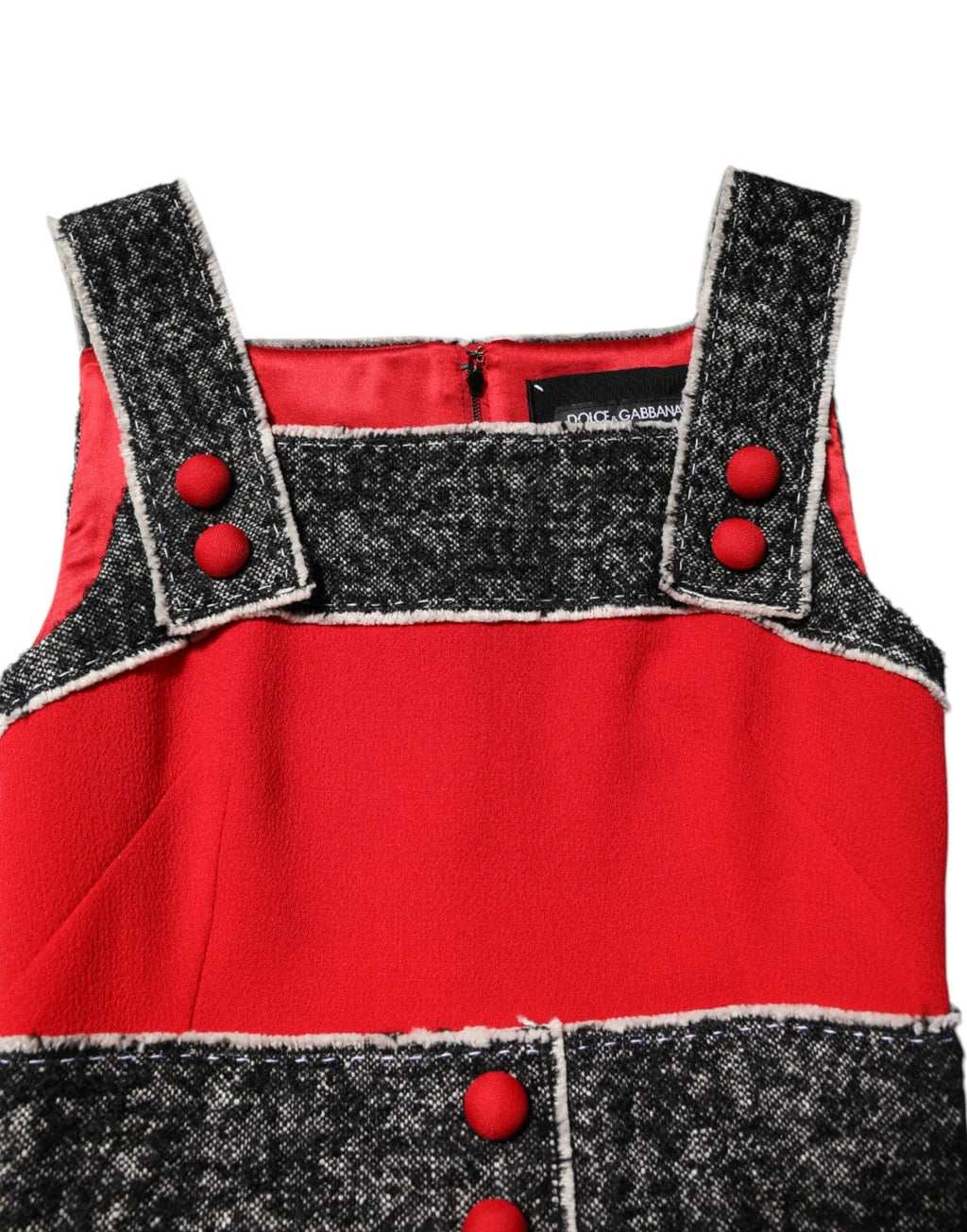Dolce & Gabbana Red Wool Sleeveless A-line Flared Mini Dress by Dolce & Gabbana