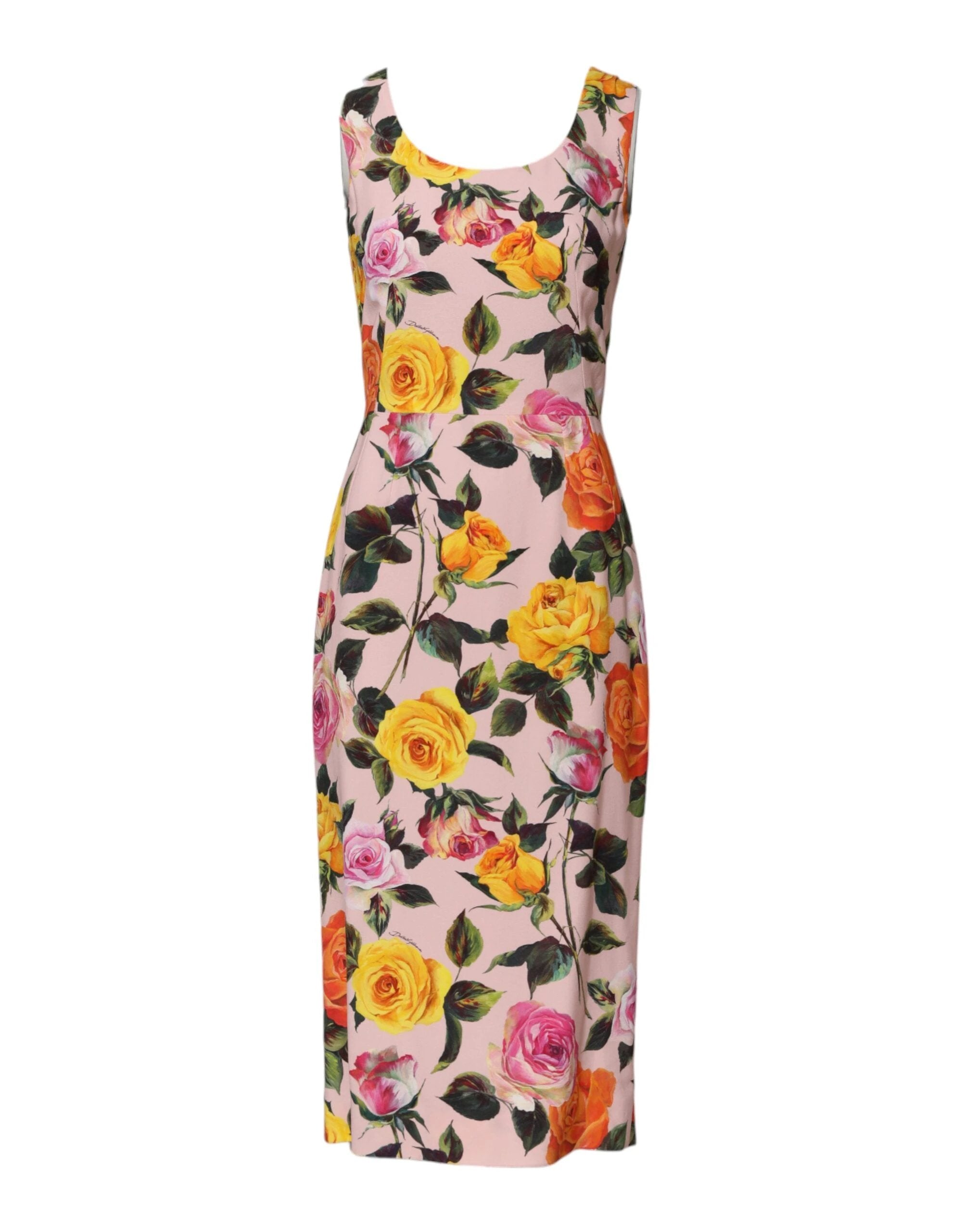 Dolce & Gabbana Multicolor Floral Knee Length Sheath Dress by Dolce & Gabbana