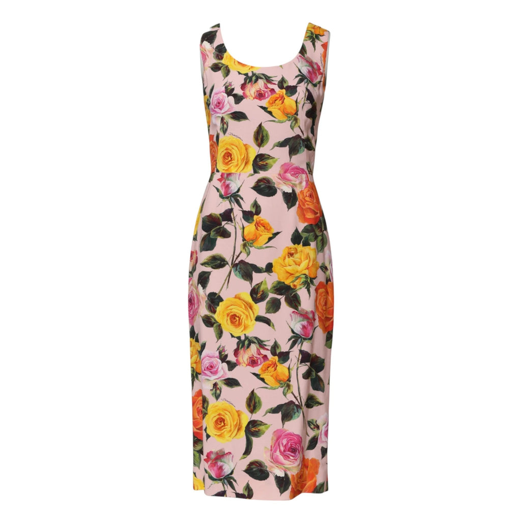 Dolce & Gabbana Multicolor Floral Knee Length Sheath Dress by Dolce & Gabbana