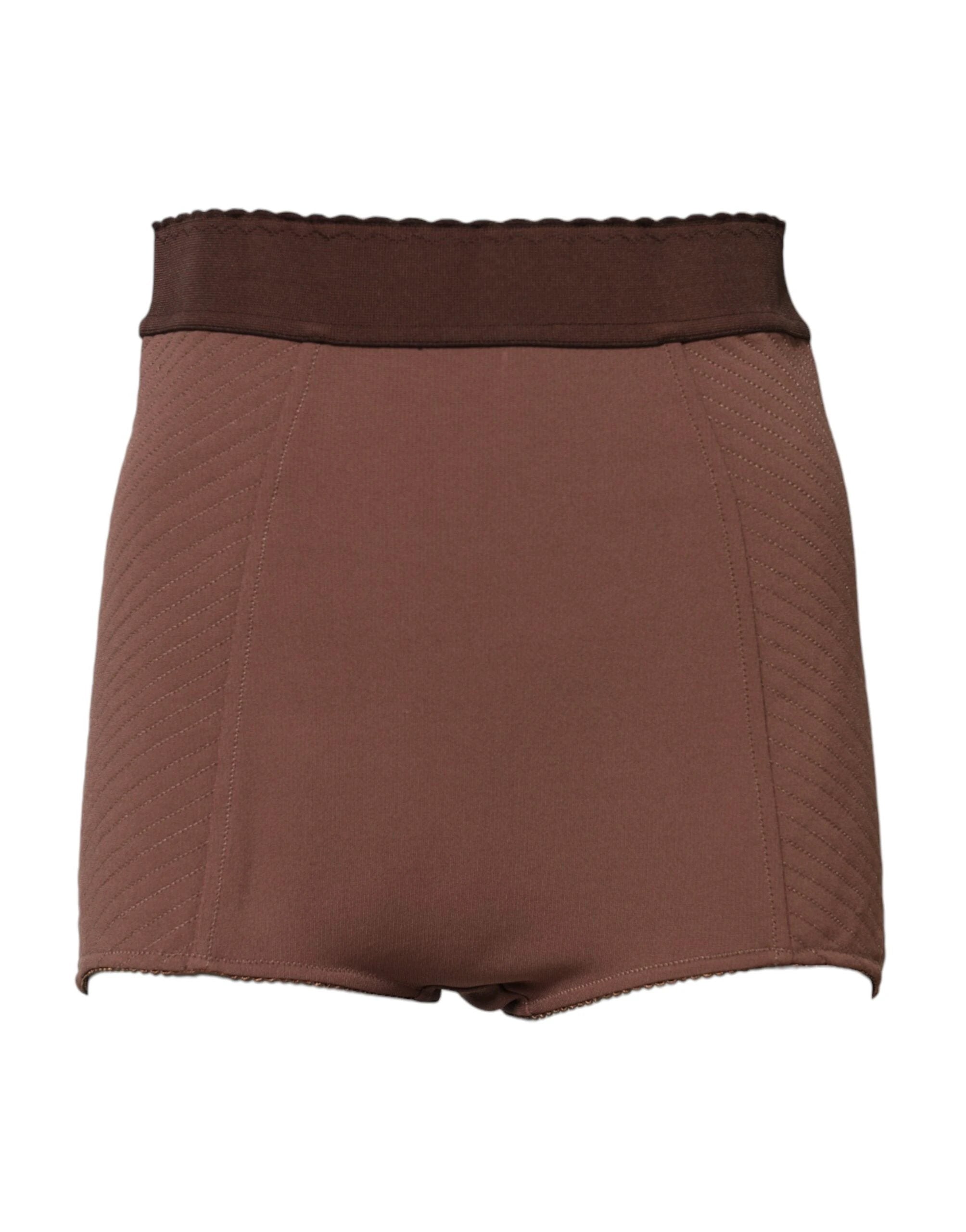 Dolce & Gabbana Brown Viscose High Waisted Hot Pants Shorts by Dolce & Gabbana