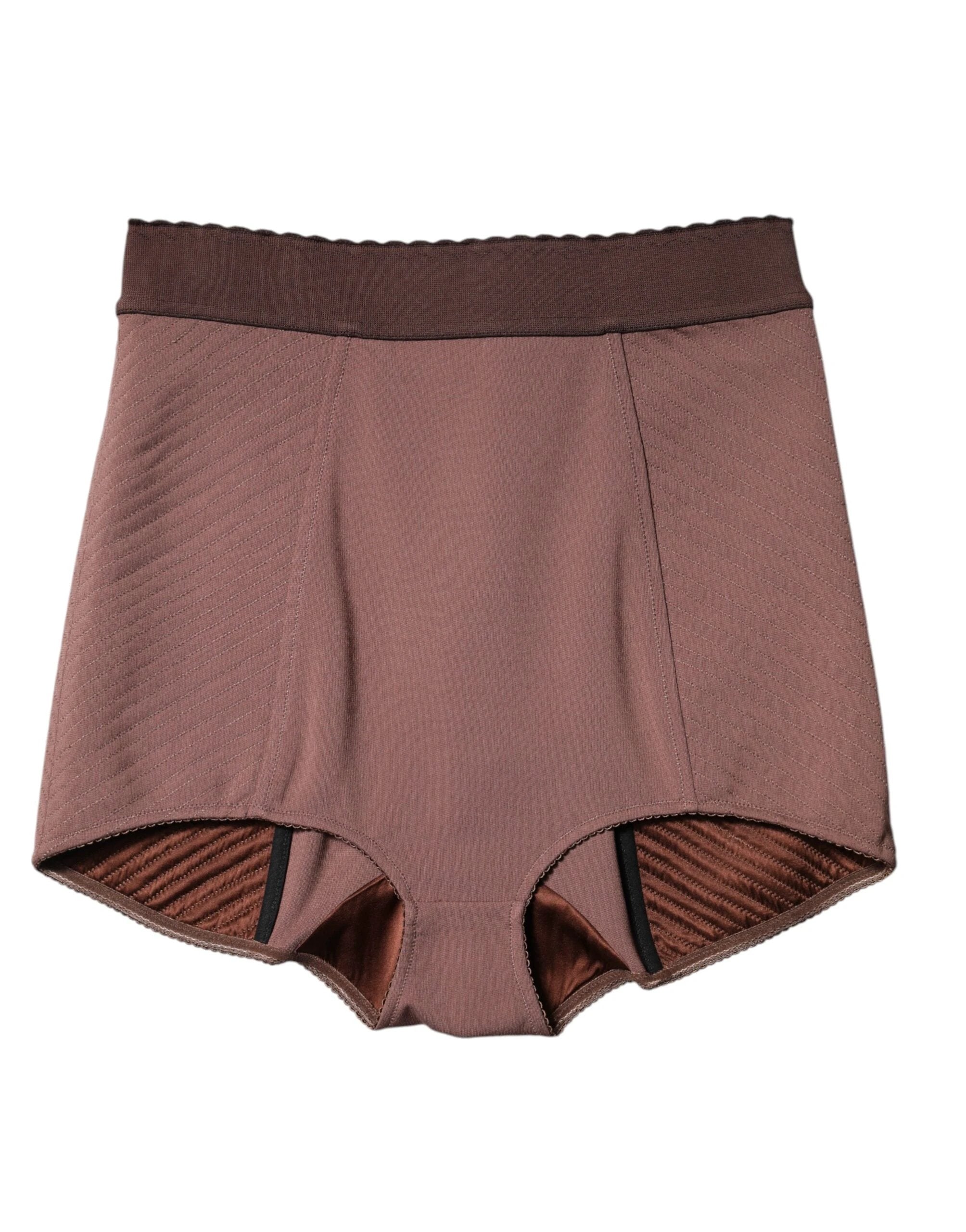Dolce & Gabbana Brown Viscose High Waisted Hot Pants Shorts by Dolce & Gabbana