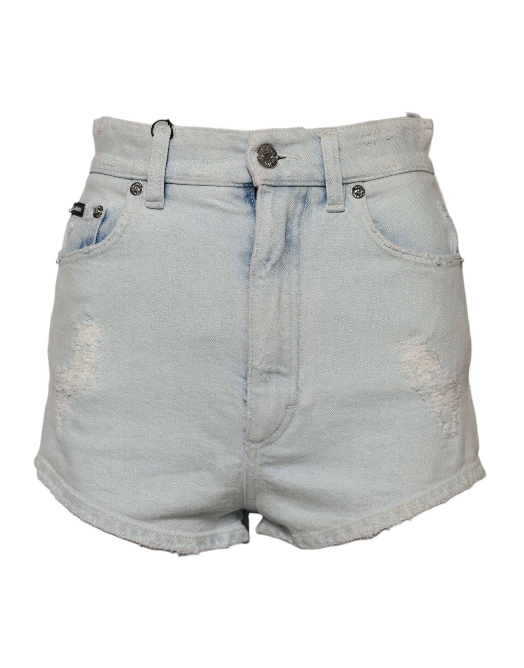 Dolce & Gabbana Light Blue Washed Denim Cotton Hot Pants Shorts by Dolce & Gabbana