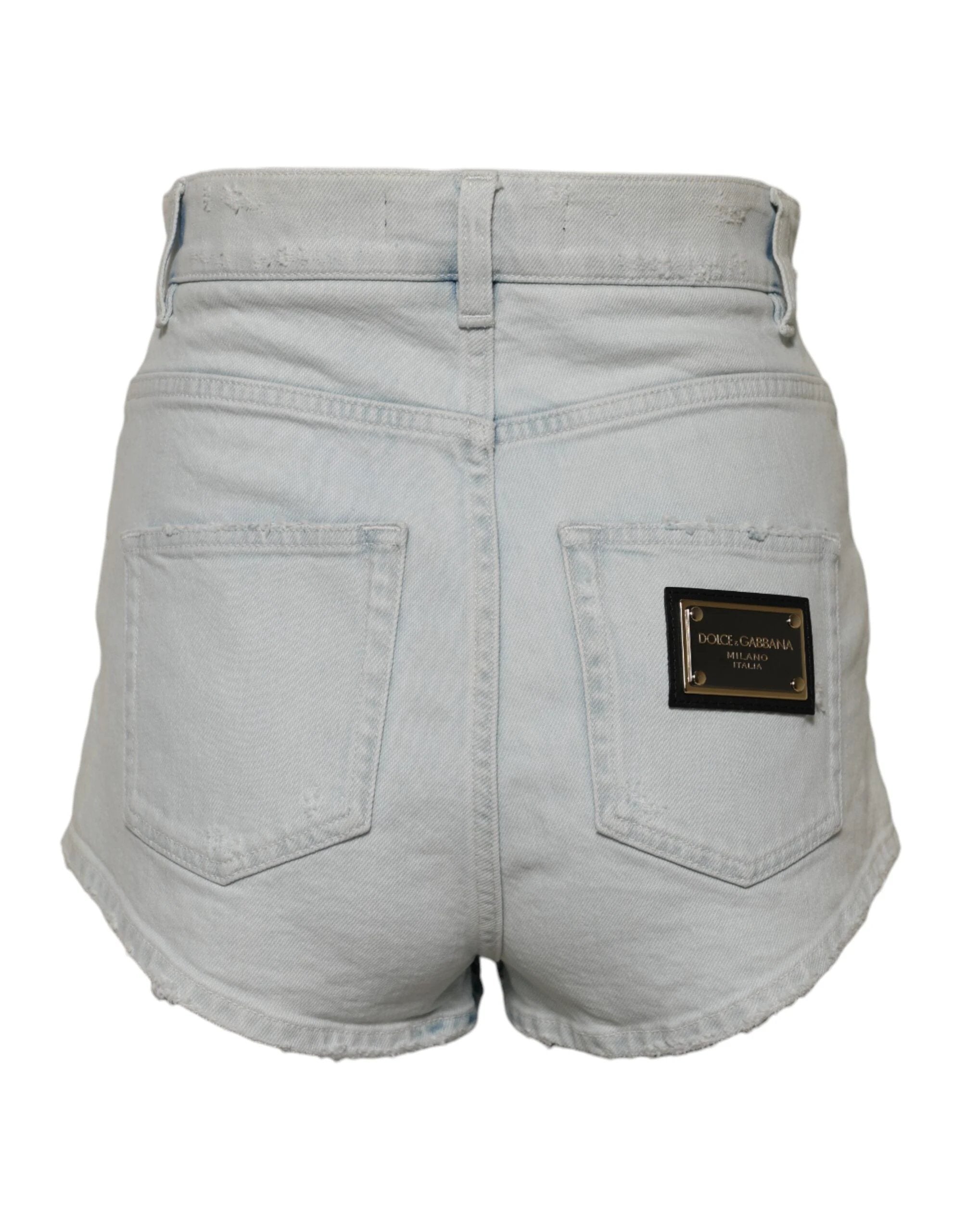 Dolce & Gabbana Light Blue Washed Denim Cotton Hot Pants Shorts by Dolce & Gabbana
