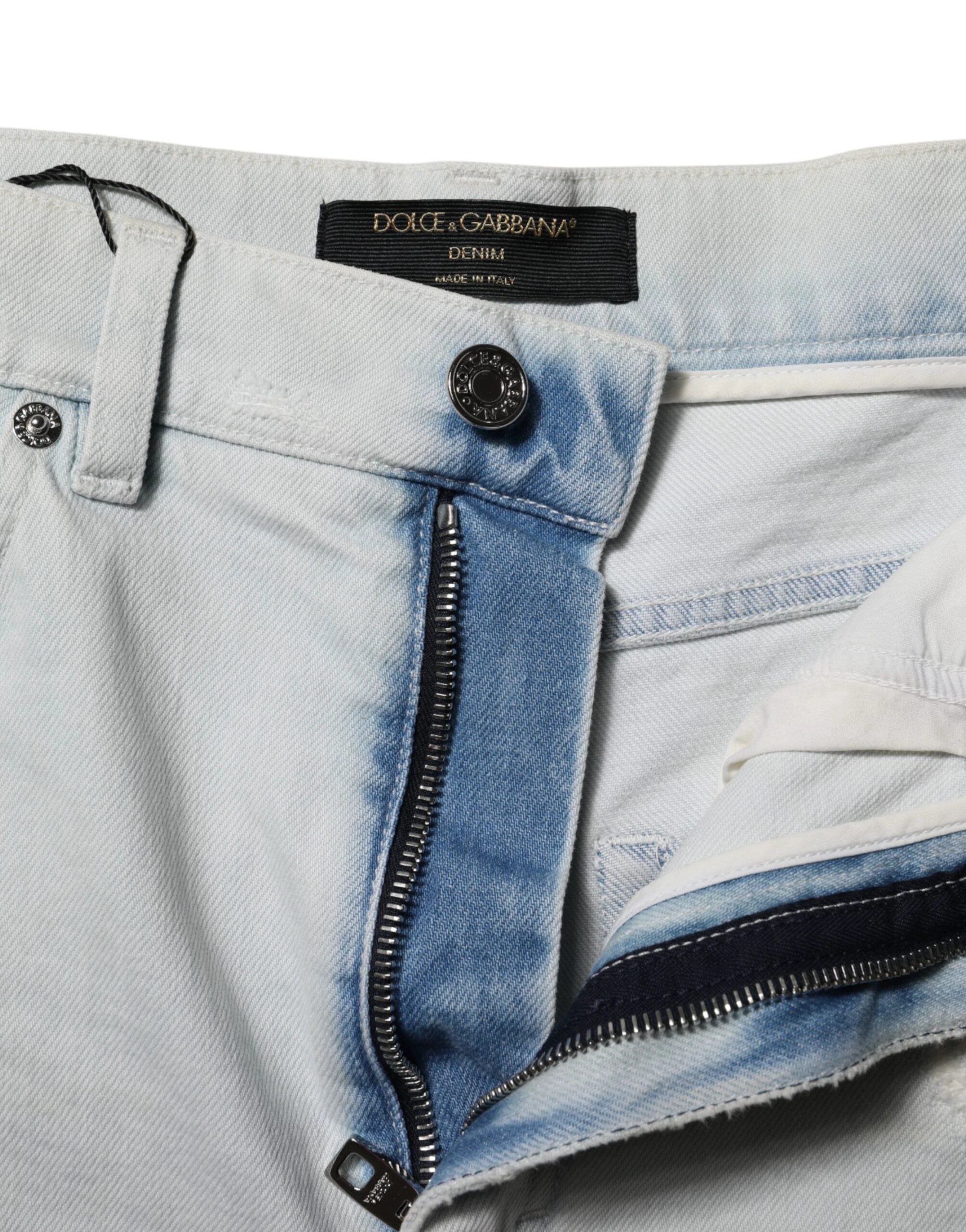 Dolce & Gabbana Light Blue Washed Denim Cotton Hot Pants Shorts by Dolce & Gabbana