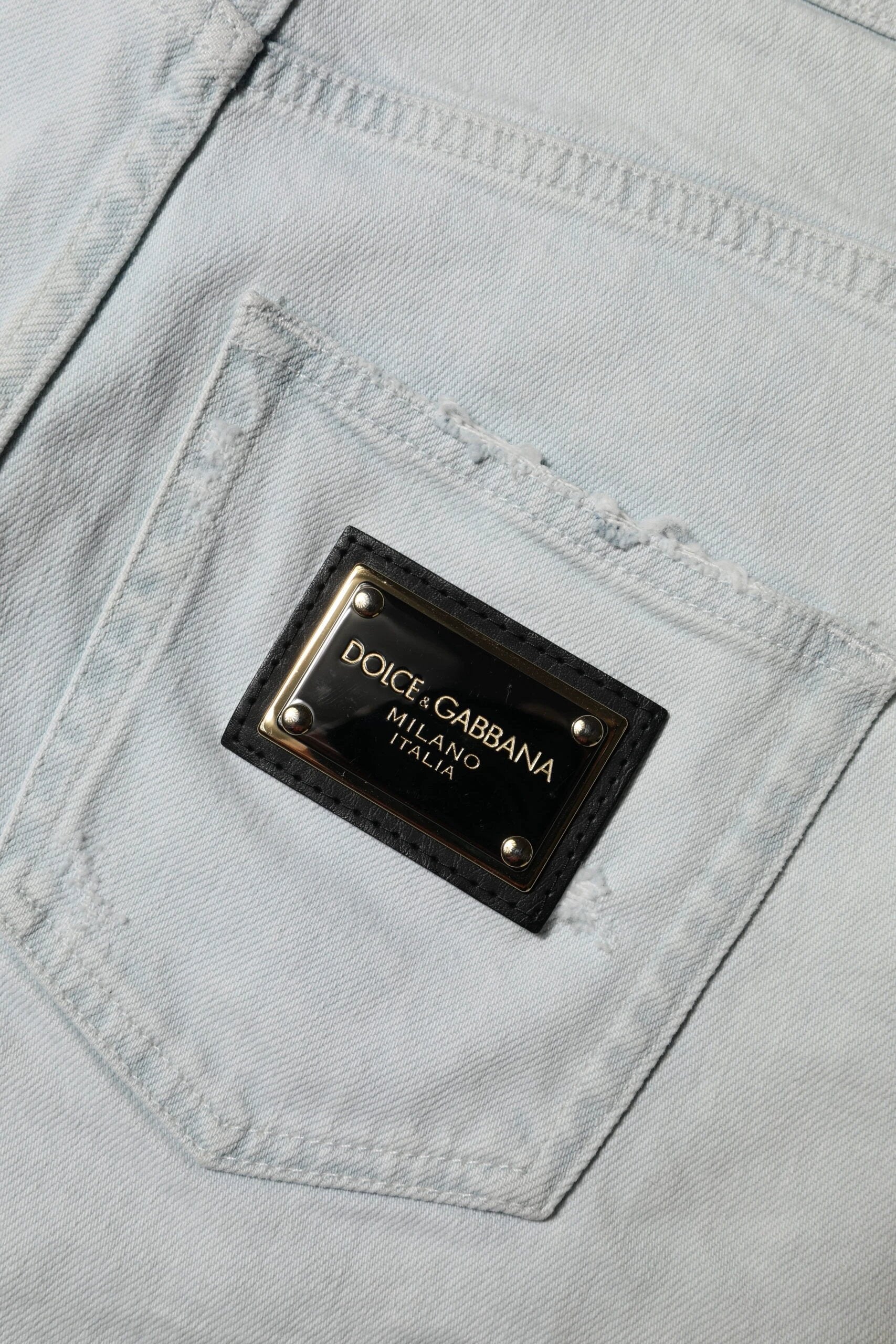 Dolce & Gabbana Light Blue Washed Denim Cotton Hot Pants Shorts by Dolce & Gabbana