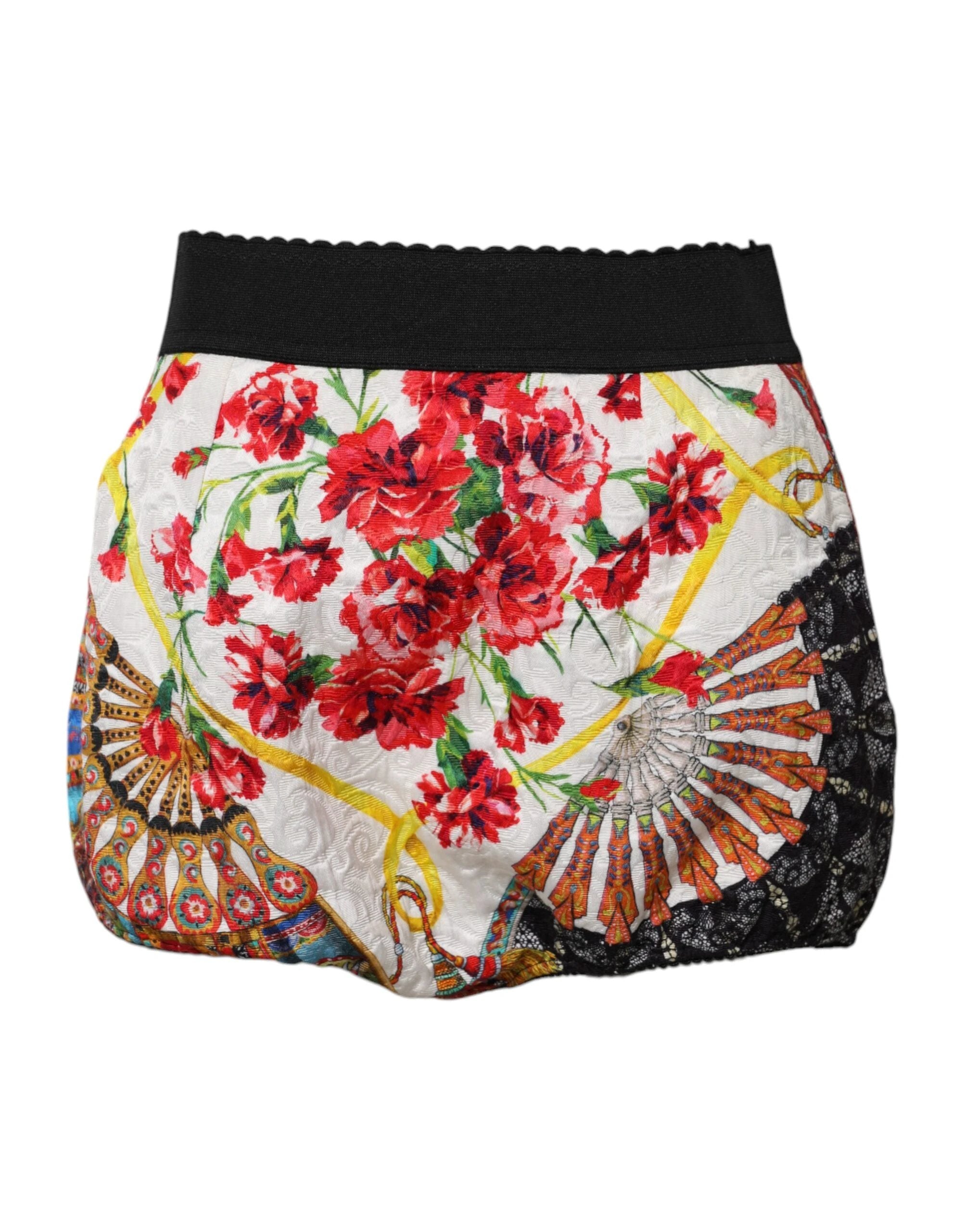 Dolce & Gabbana Multicolor Floral High Waist Hot Pants Shorts by Dolce & Gabbana