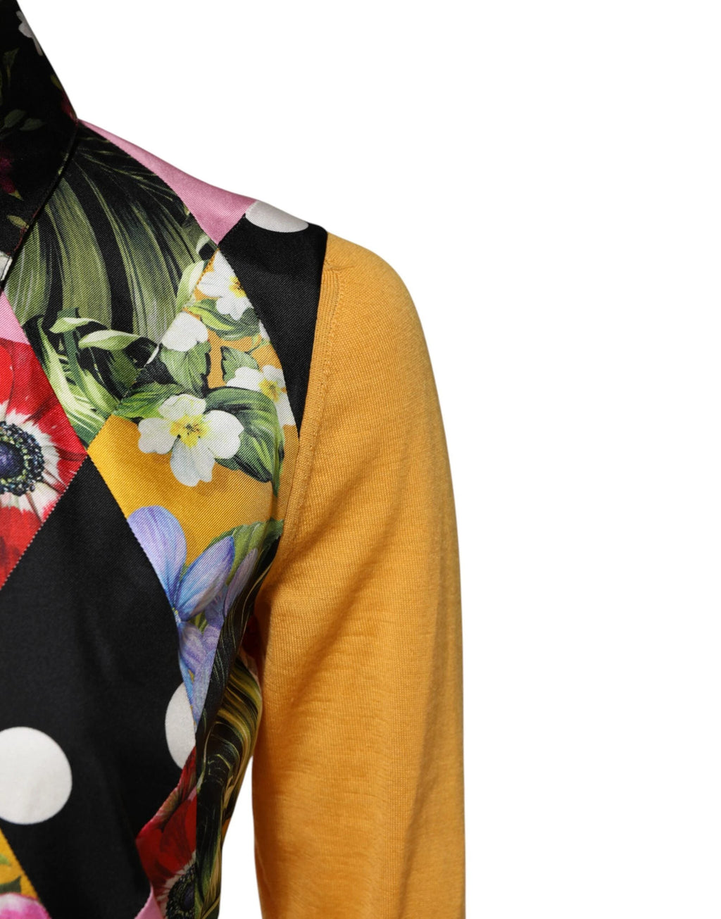 Dolce & Gabbana Multicolor Floral Long Sleeves Polo Top by Dolce & Gabbana