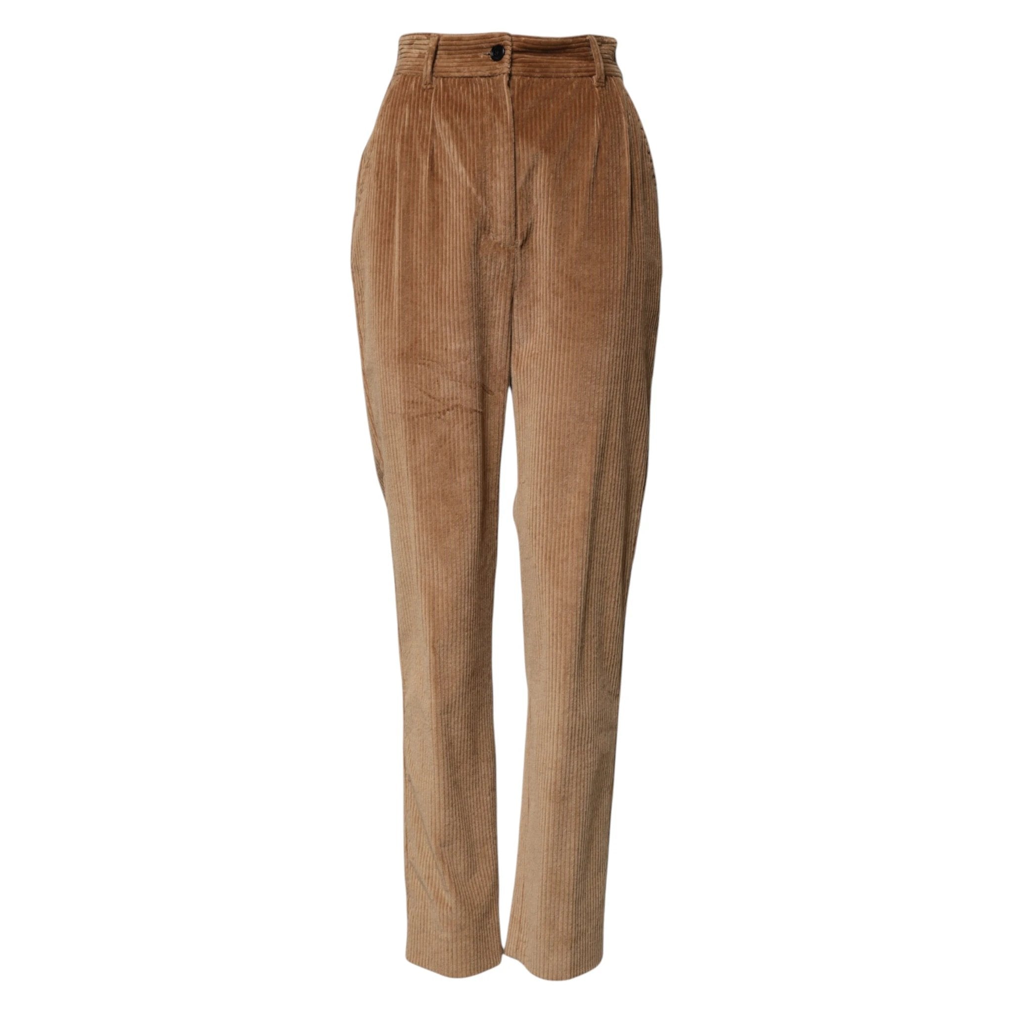 Dolce & Gabbana Brown Cotton Corduroy Tapered Pants by Dolce & Gabbana