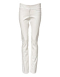 Dolce & Gabbana White Polyurethane High Waist Tapered Pants by Dolce & Gabbana