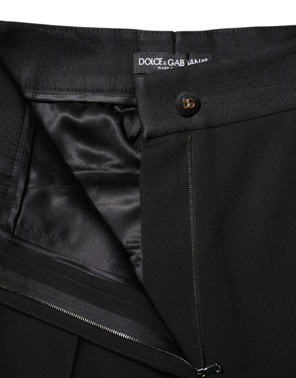 Dolce & Gabbana Black Wool High Waist Skinny Pants by Dolce & Gabbana