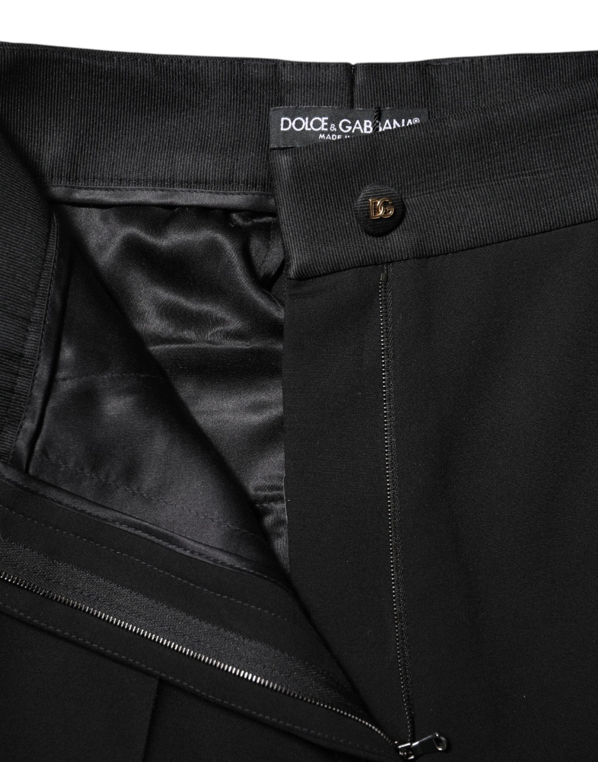 Dolce & Gabbana Black Wool High Waist Skinny Pants by Dolce & Gabbana