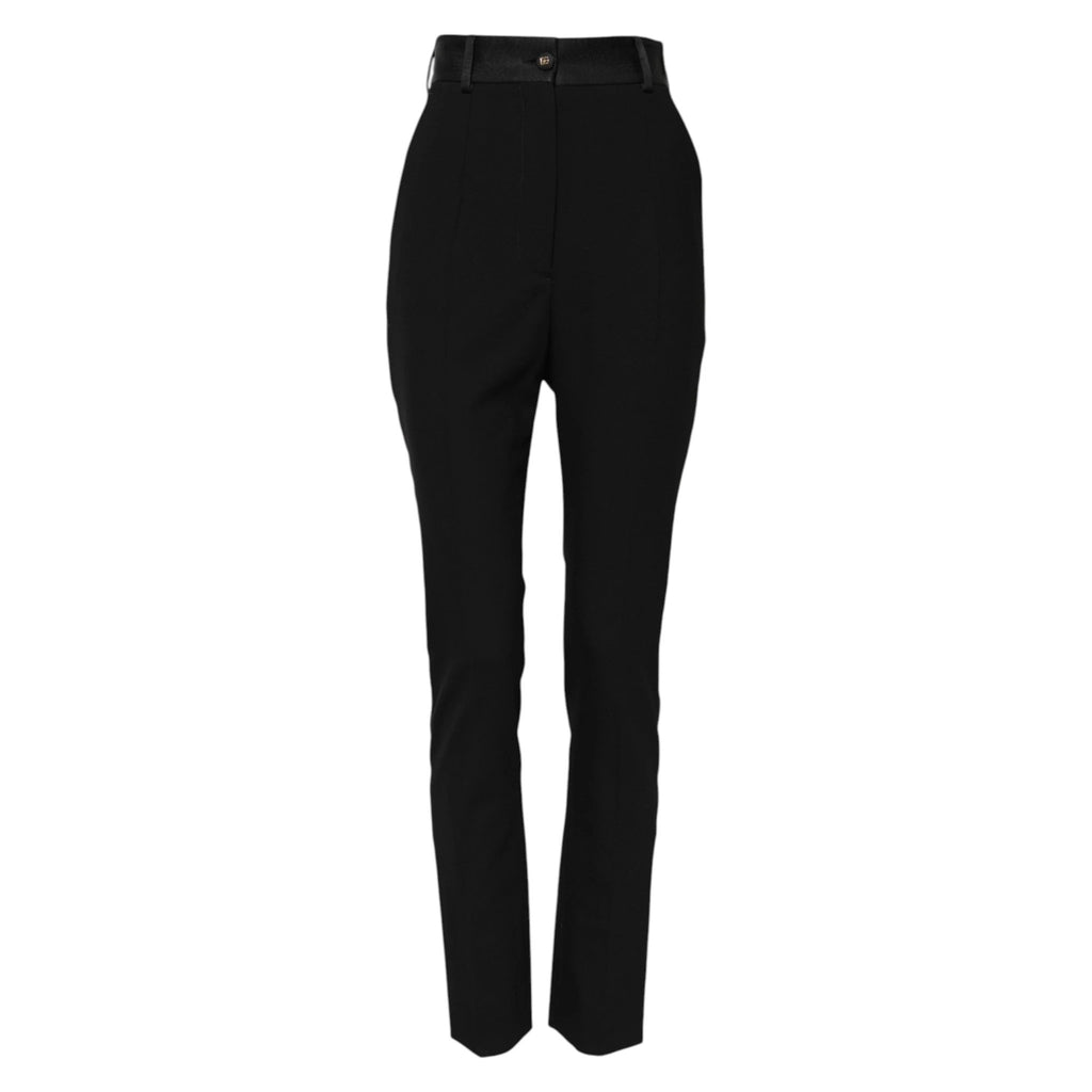 Dolce & Gabbana Black Wool High Waist Skinny Pants by Dolce & Gabbana