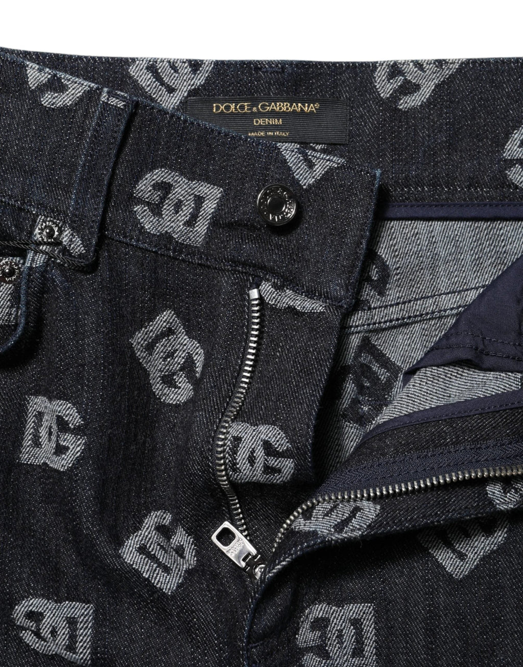 Dolce & Gabbana Black DG Logo High Waist Skinny Denim Jeans by Dolce & Gabbana