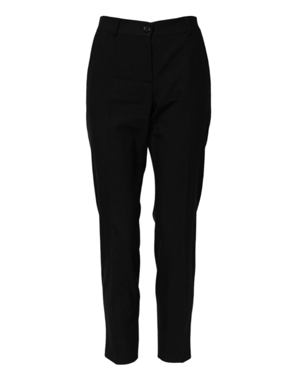 Dolce & Gabbana Black Wool High Waist Tapered Pants by Dolce & Gabbana