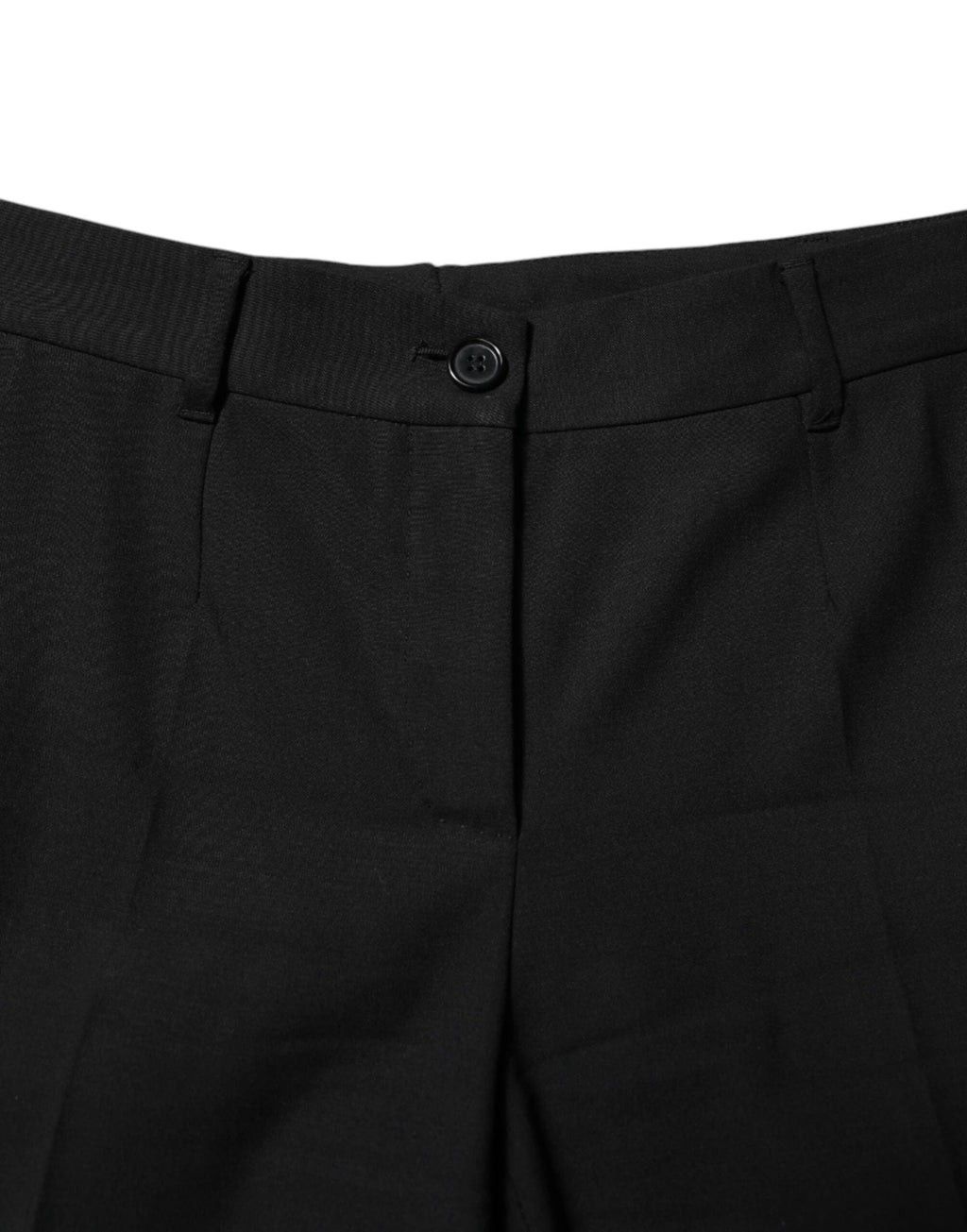 Dolce & Gabbana Black Wool High Waist Tapered Pants by Dolce & Gabbana
