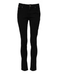Dolce & Gabbana Black Cotton Skinny Mid Waist Denim Jeans by Dolce & Gabbana
