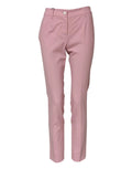 Dolce & Gabbana Pink Wool High Waist Tapered Pants by Dolce & Gabbana