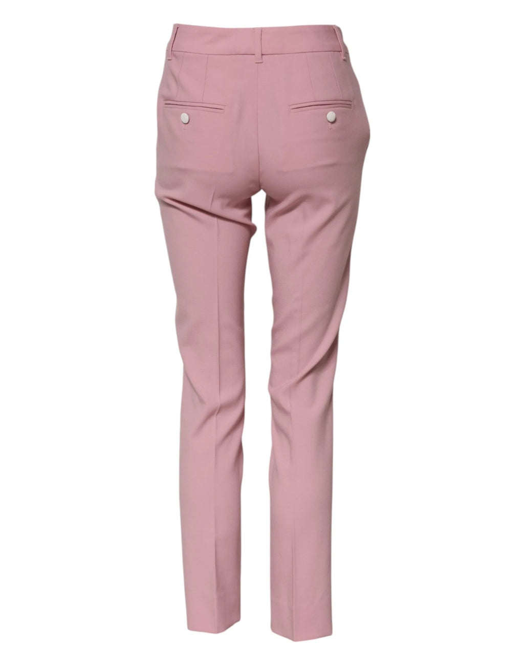 Dolce & Gabbana Pink Wool High Waist Tapered Pants by Dolce & Gabbana