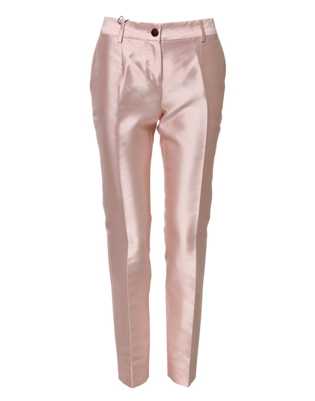 Dolce & Gabbana Pink Satin High Waist Tapered Pants by Dolce & Gabbana