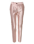Dolce & Gabbana Pink Satin High Waist Tapered Pants by Dolce & Gabbana