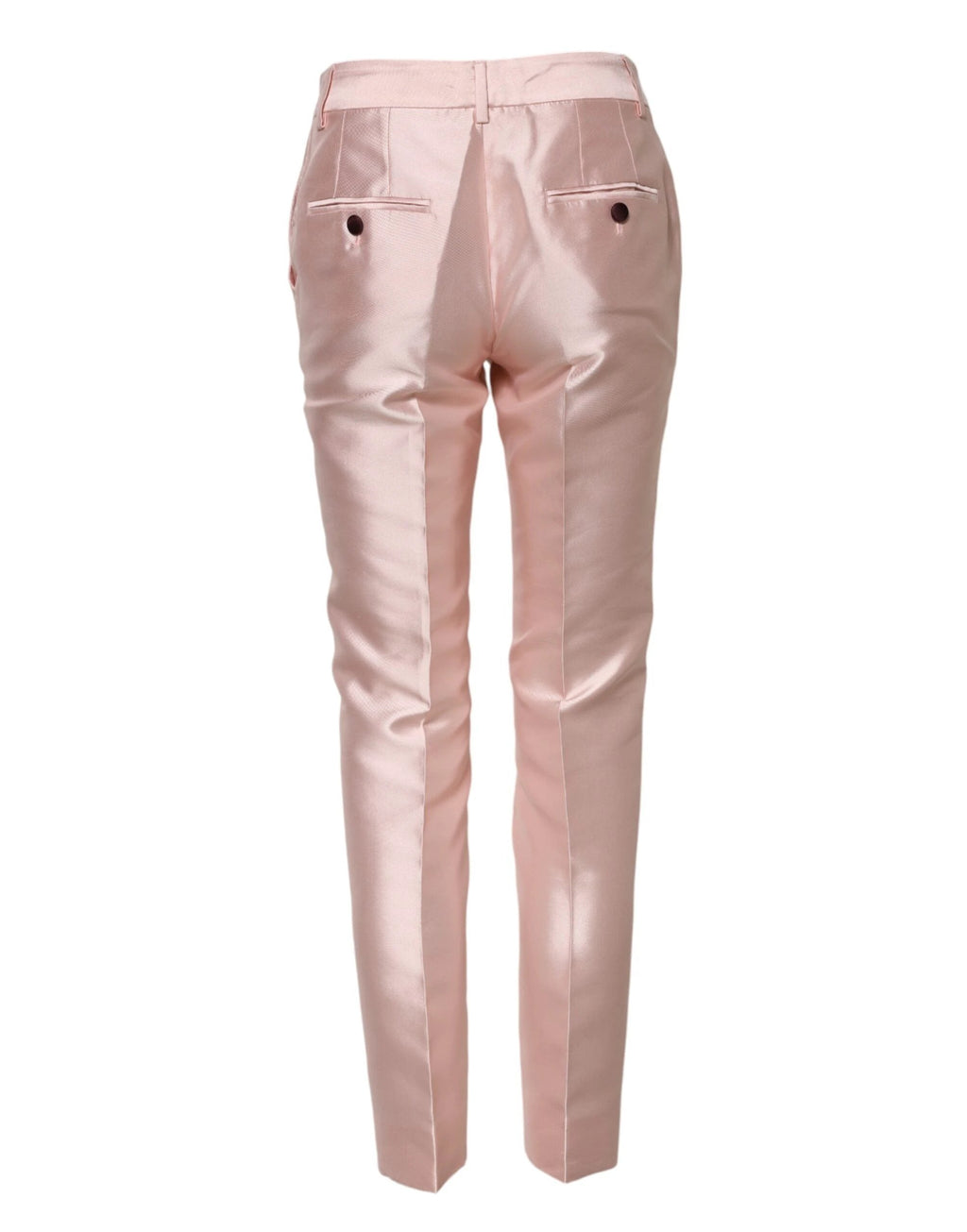 Dolce & Gabbana Pink Satin High Waist Tapered Pants by Dolce & Gabbana
