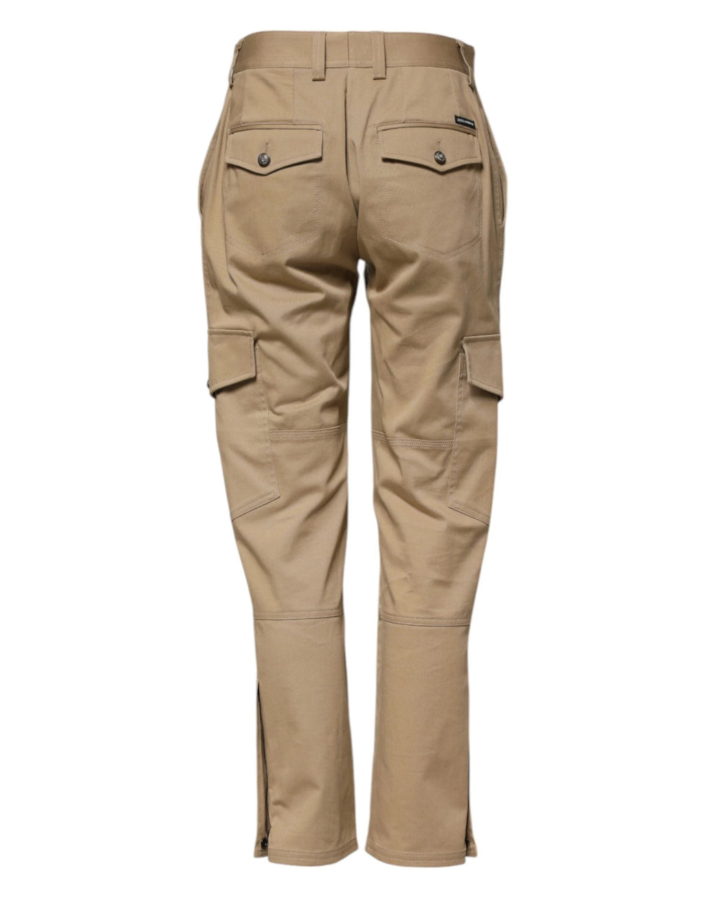 Dolce & Gabbana Beige Mid Waist Cargo Tapered Pants by Dolce & Gabbana