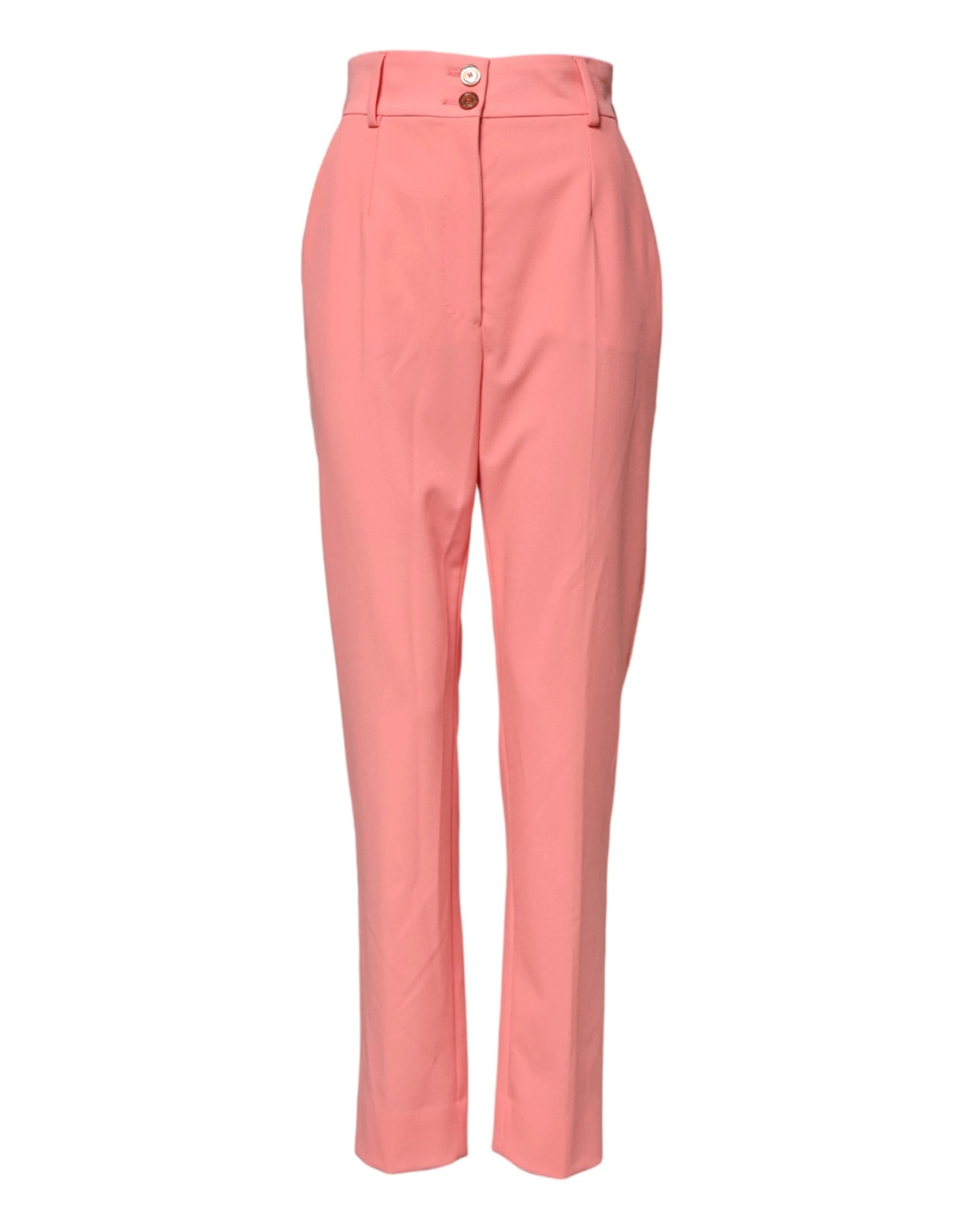 Dolce & Gabbana Pink High Waist Tapered Dress Pants by Dolce & Gabbana
