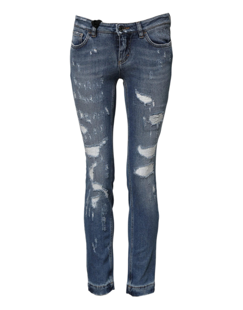 Dolce & Gabbana Blue PRETTY Tattered Skinny Denim Jeans by Dolce & Gabbana