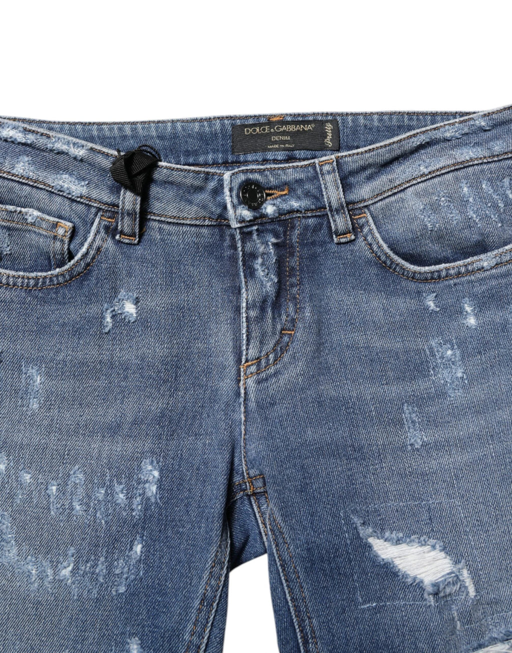 Dolce & Gabbana Blue PRETTY Tattered Skinny Denim Jeans by Dolce & Gabbana