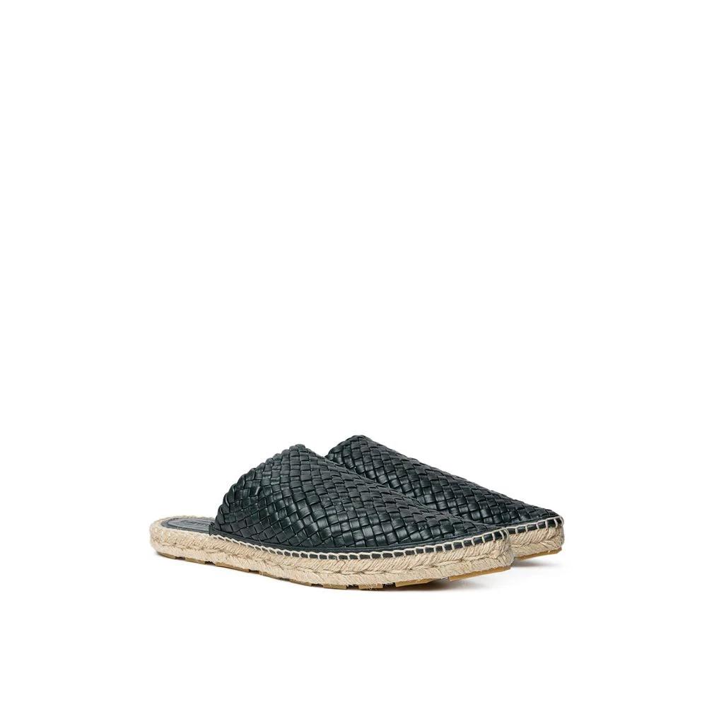 Bottega Veneta Green Leather Espadrilles by Bottega Veneta
