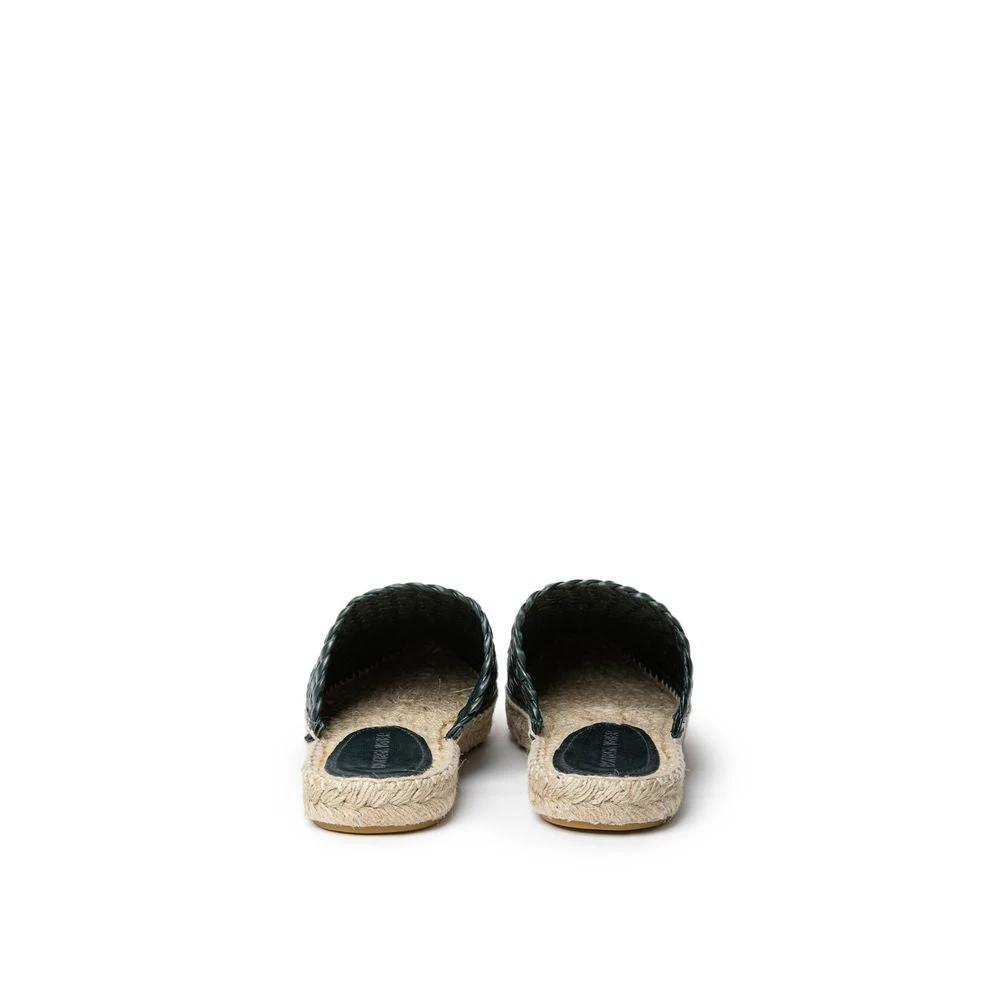 Bottega Veneta Green Leather Espadrilles by Bottega Veneta
