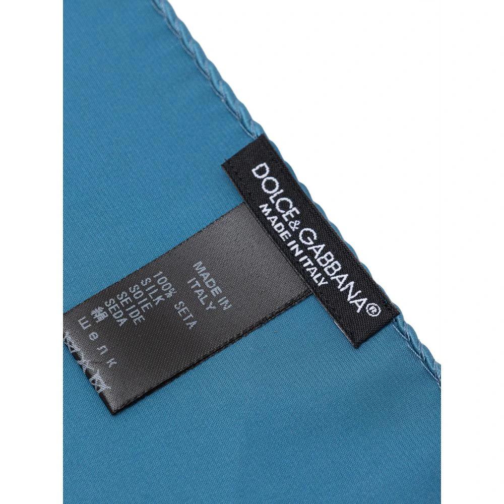 Dolce & Gabbana Light Blue Silk Pocket Square by Dolce & Gabbana