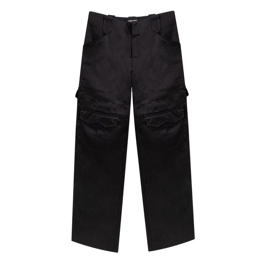 Tom Ford Black Viscose Cargo Pants by Tom Ford