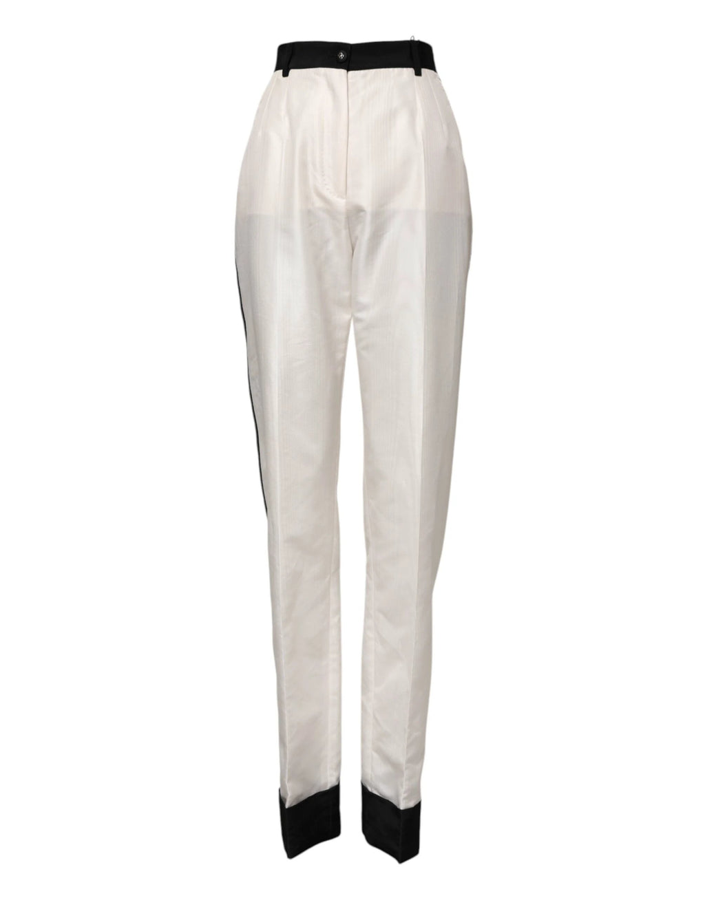 Dolce & Gabbana White High Waist Straight Dress Trouser Pants by Dolce & Gabbana