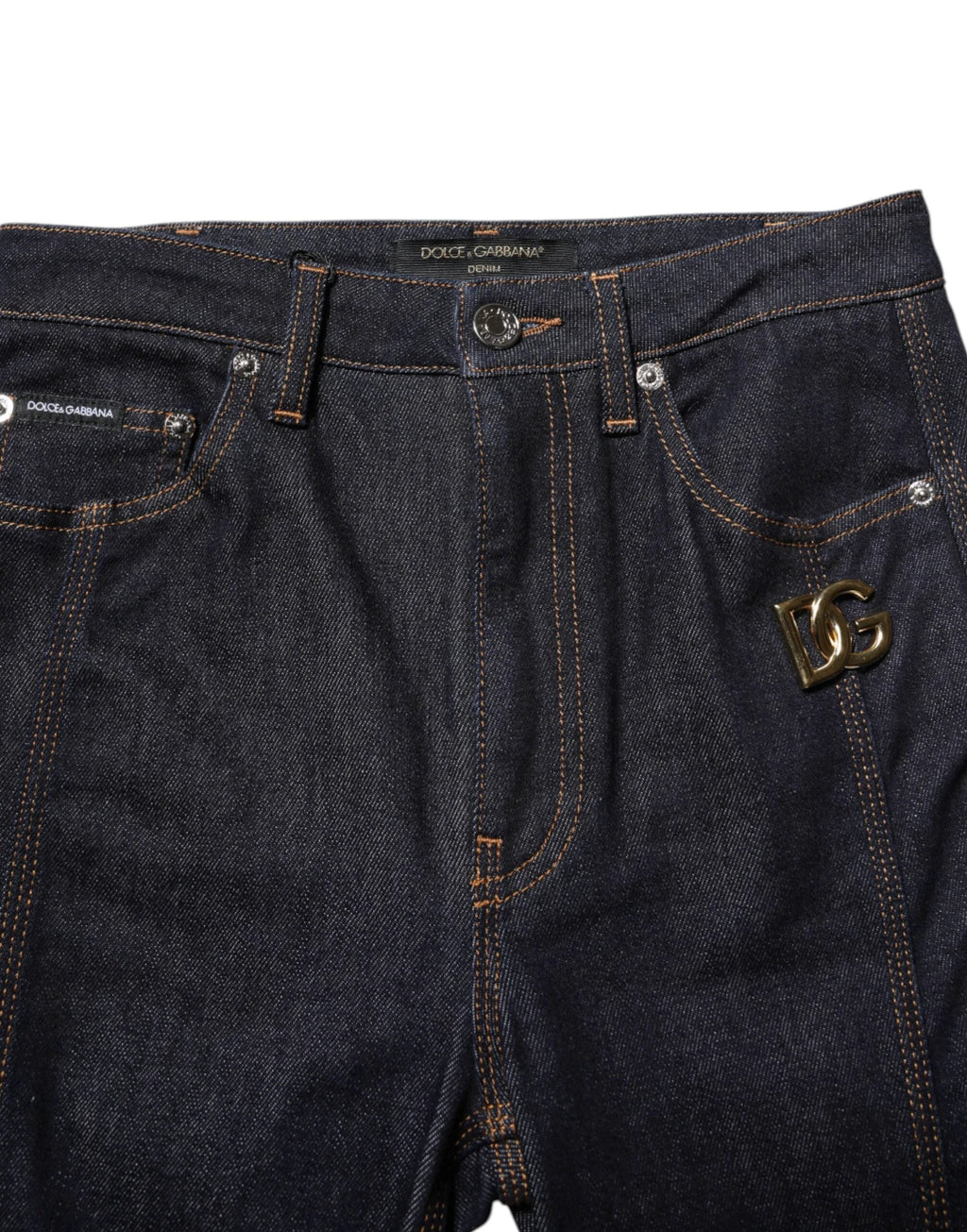 Dolce & Gabbana Black Cotton Mid Waist Bootcut Denim Jeans by Dolce & Gabbana