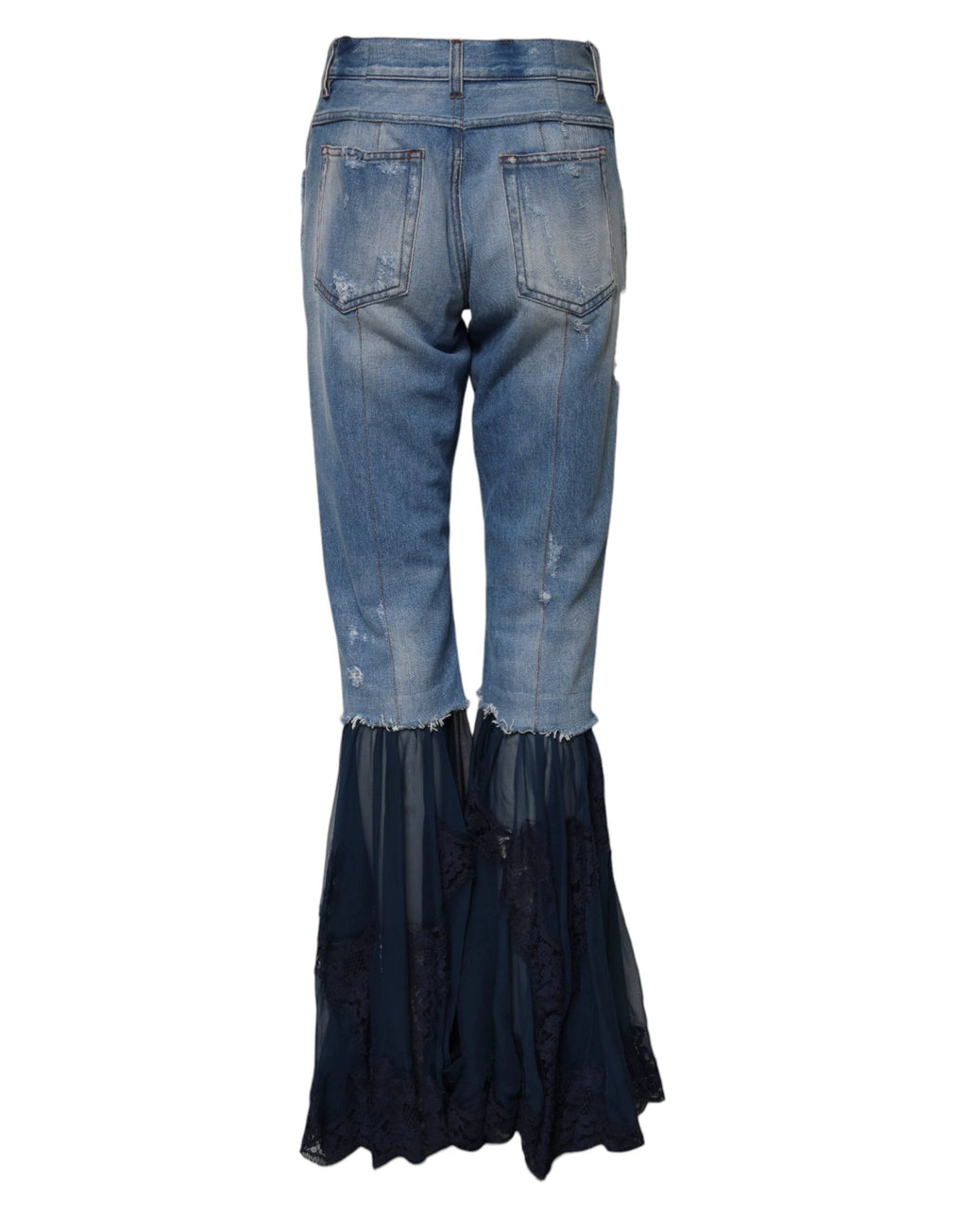 Dolce & Gabbana Blue Cotton High Waist Flared Denim Jeans by Dolce & Gabbana