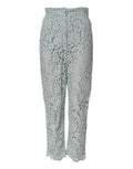 Dolce & Gabbana Mint Green Cotton Floral Lace Trousers Pants by Dolce & Gabbana