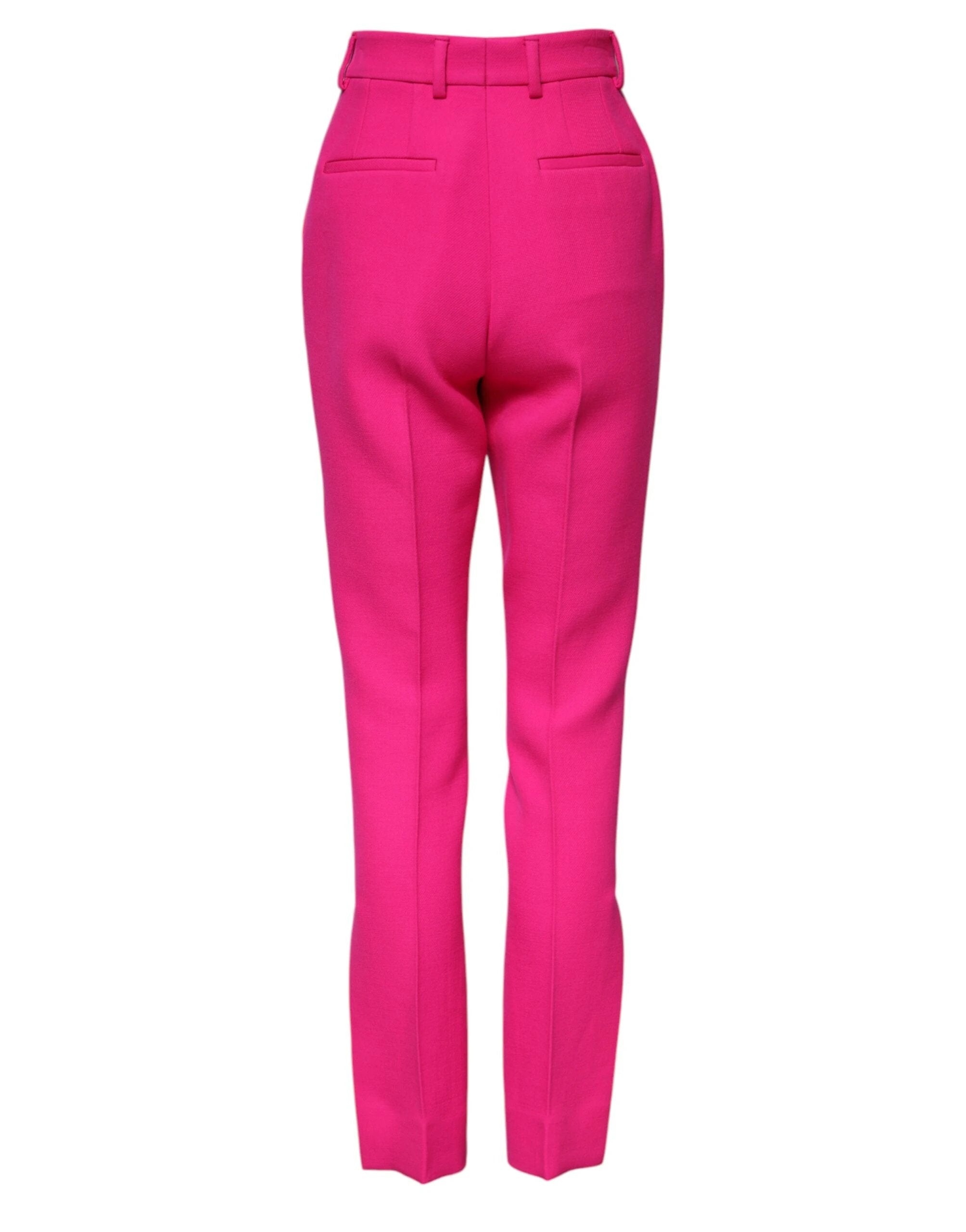 Dolce & Gabbana Fuchsia Pink HighWaist Tapered Trouser Pants by Dolce & Gabbana