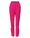 Dolce & Gabbana Fuchsia Pink HighWaist Tapered Trouser Pants by Dolce & Gabbana