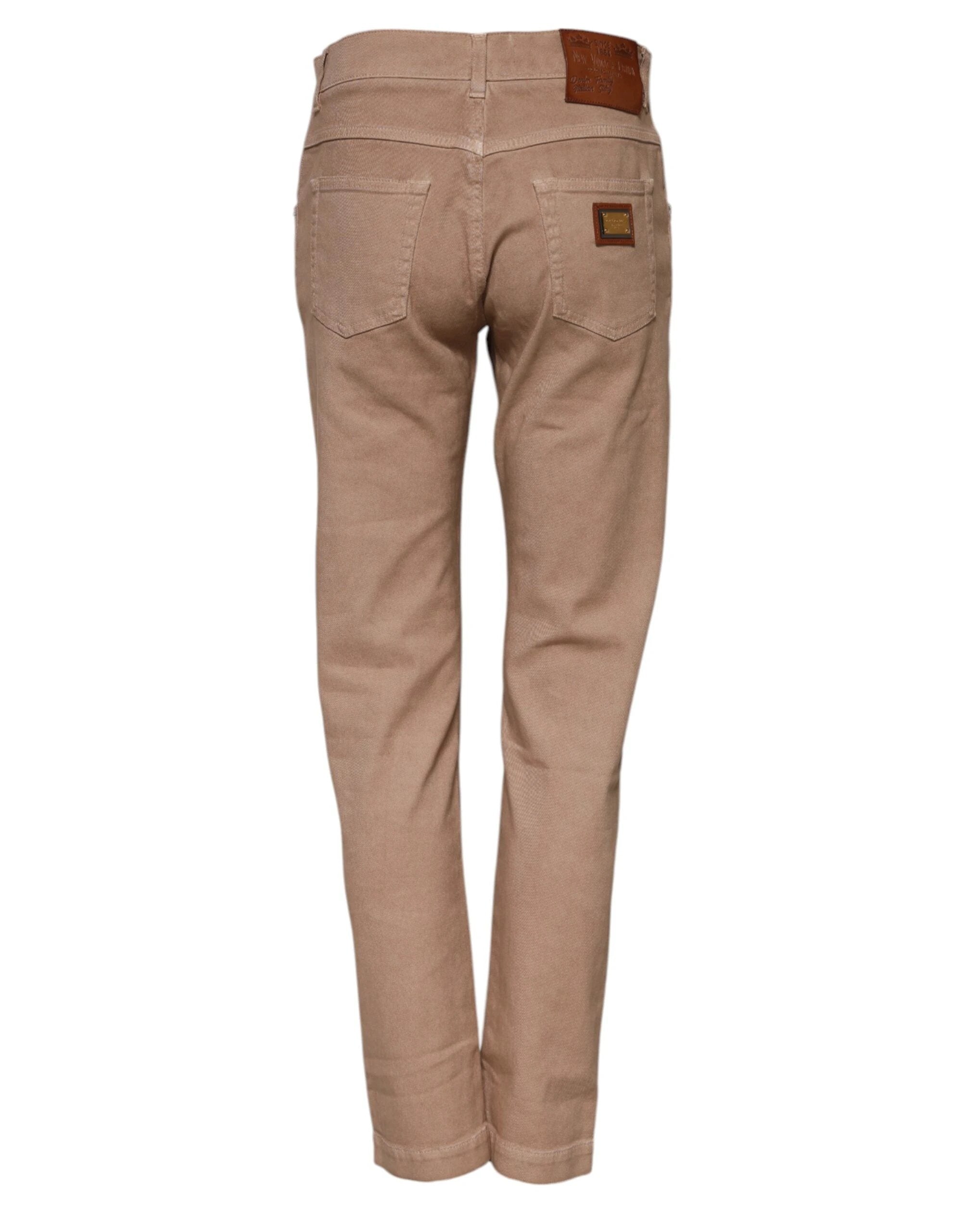 Dolce & Gabbana Brown Cotton Boyfriend Denim Trousers Jeans by Dolce & Gabbana