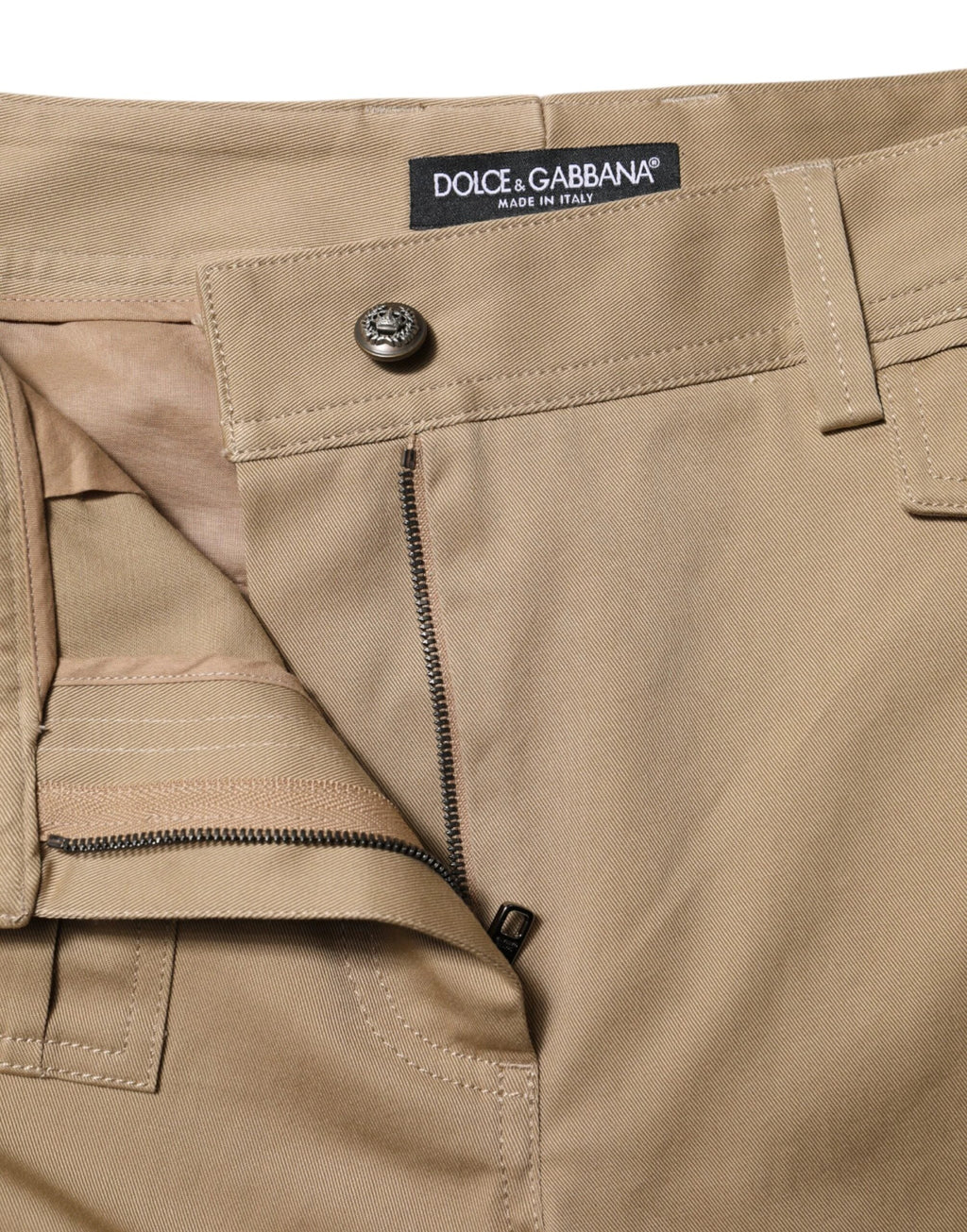 Dolce & Gabbana Beige Mid Waist Cargo Tapered Pants by Dolce & Gabbana