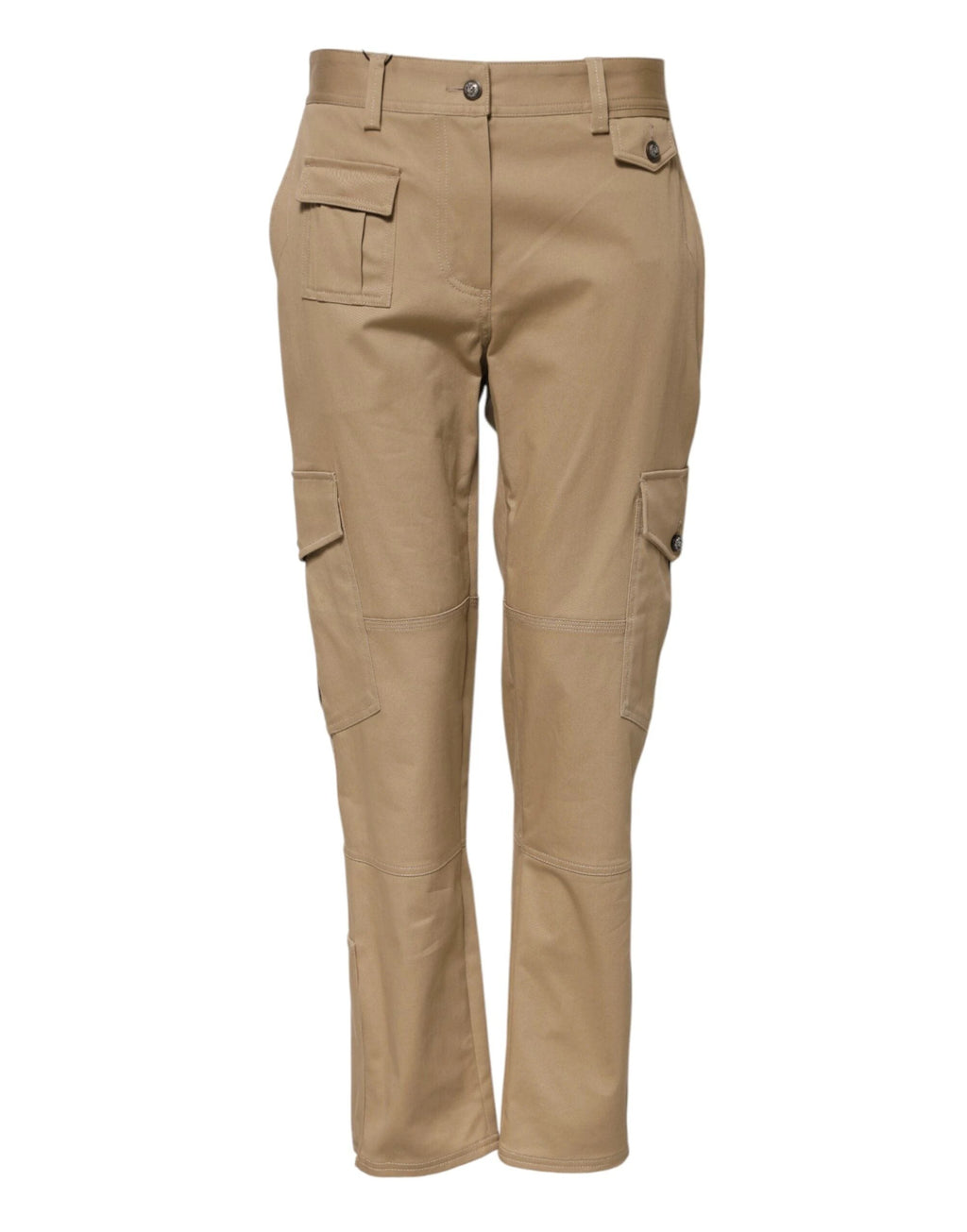 Dolce & Gabbana Beige Mid Waist Cargo Tapered Pants by Dolce & Gabbana